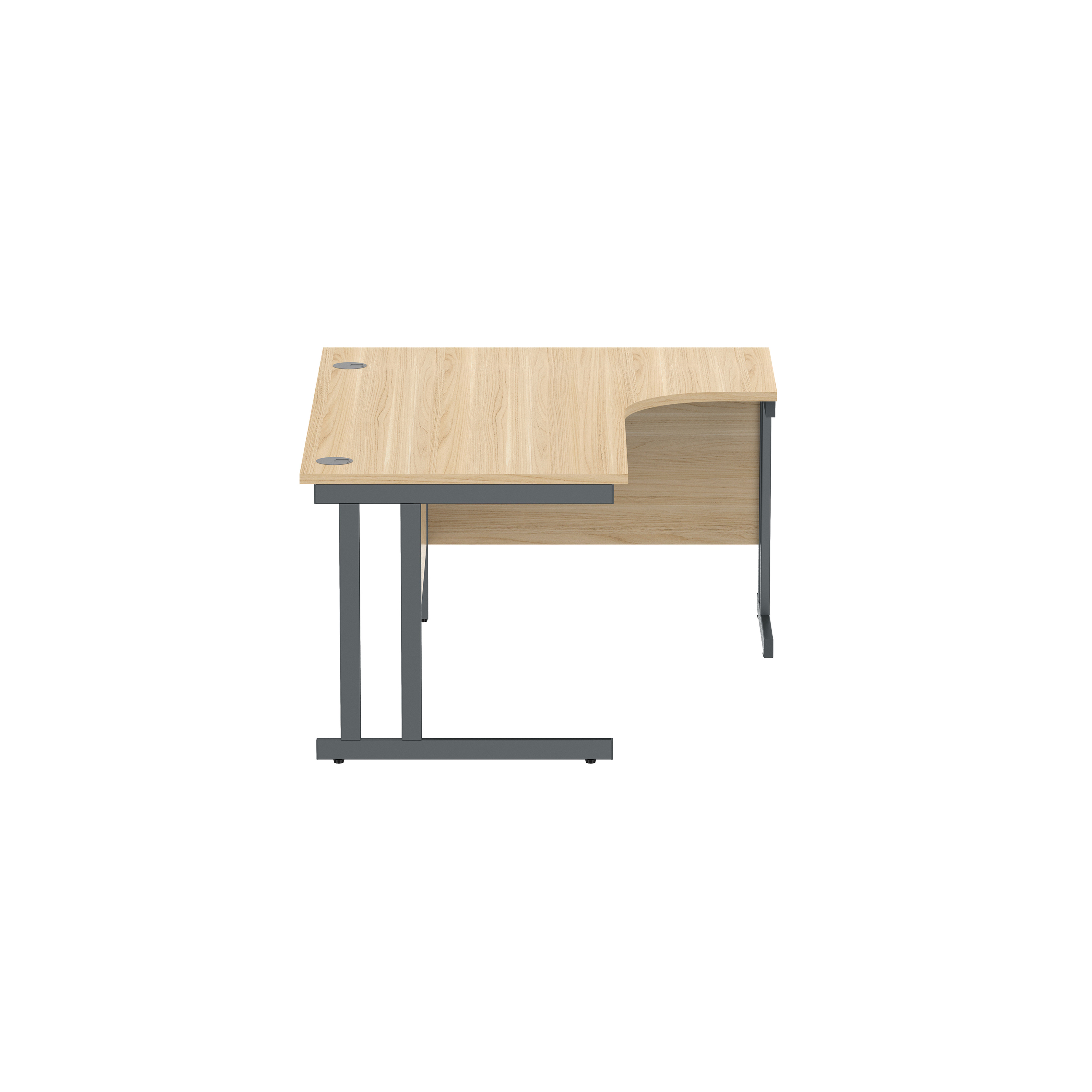 Office Right Hand Corner Desk with Steel Double Upright Cantilever Frame (FSC) | 1600X1200 | Canadian Oak/Graphite thumbnail 4