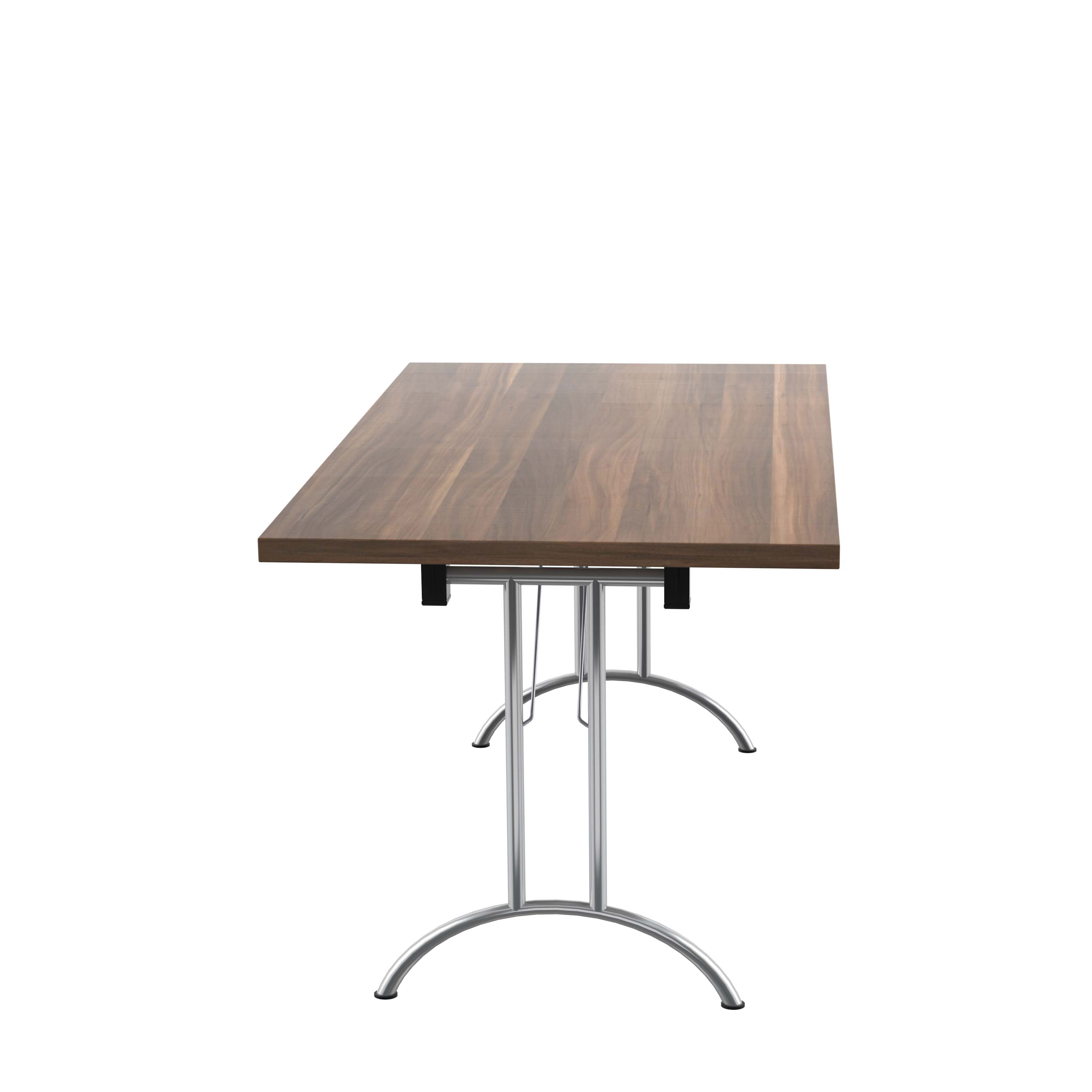 One Union Rectangular Folding Table (FSC) | 1400 X 800 | Dark Walnut/Chrome thumbnail 3