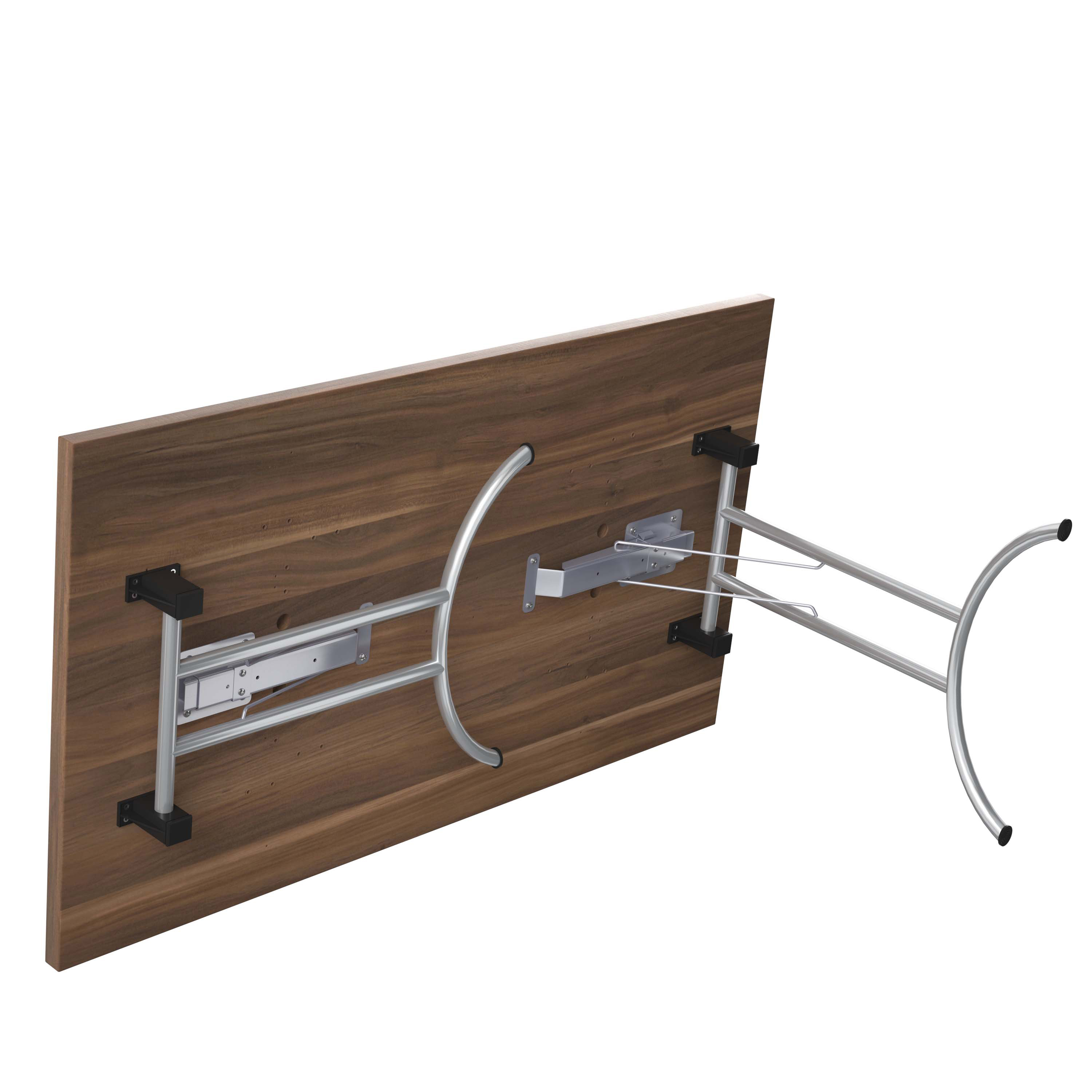 One Union Rectangular Folding Table (FSC) | 1400 X 800 | Dark Walnut/Chrome thumbnail 4