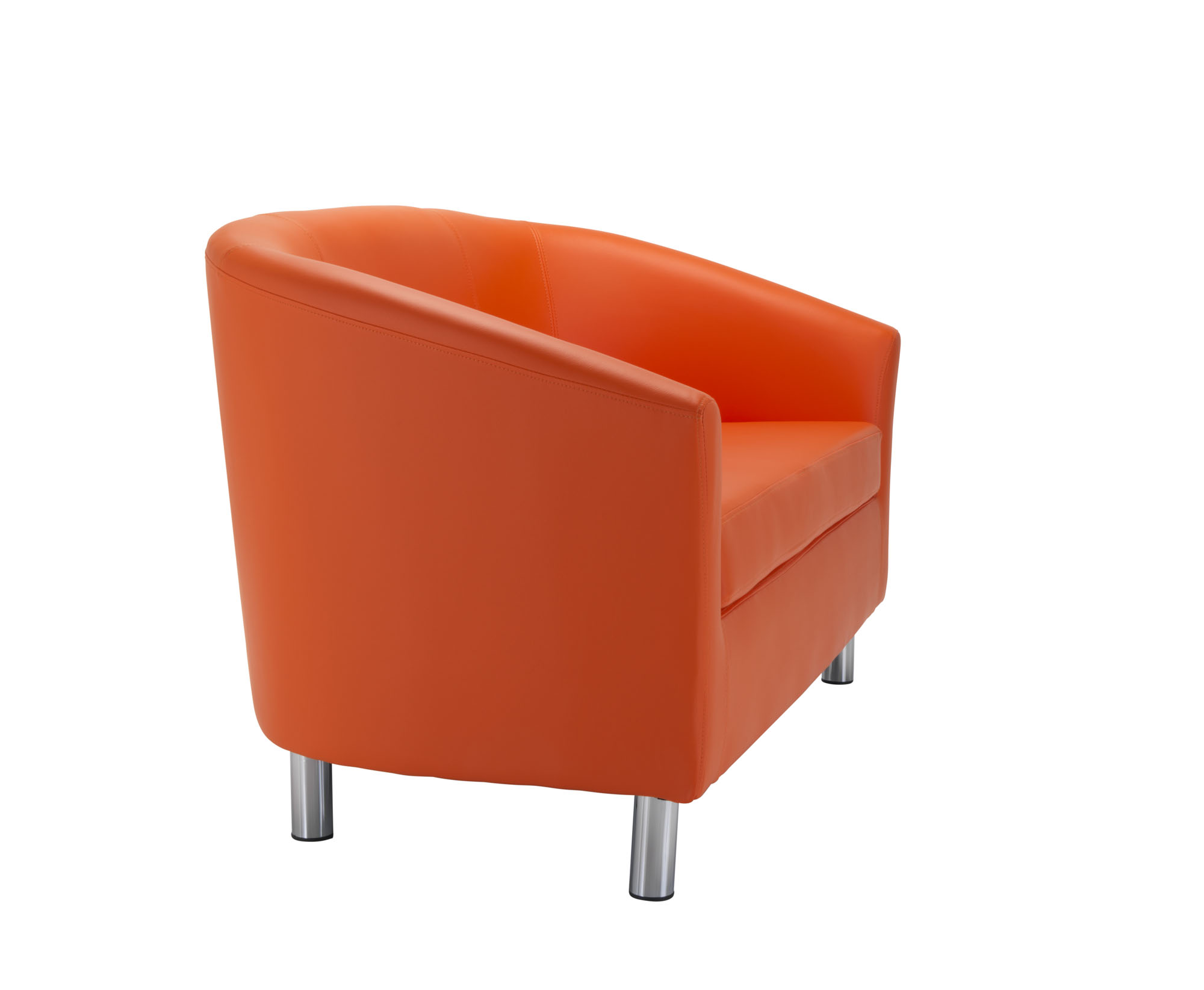 Tub Sofa with Metal Feet | Orange PU thumbnail 3