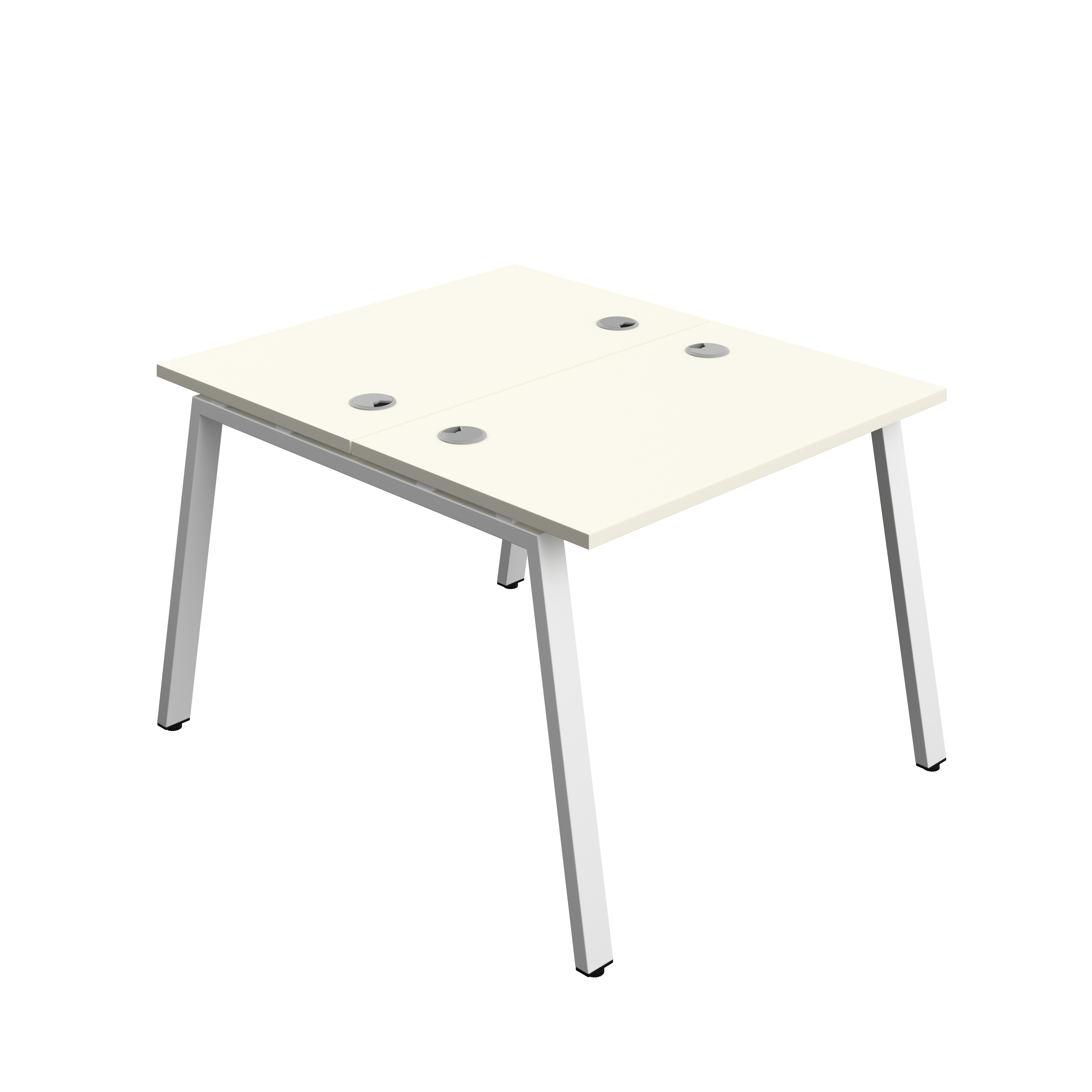 Synergy Bench with Cable Ports: 2 Person (FSC) : A-Frame Leg : 1000 | 700 | White/White