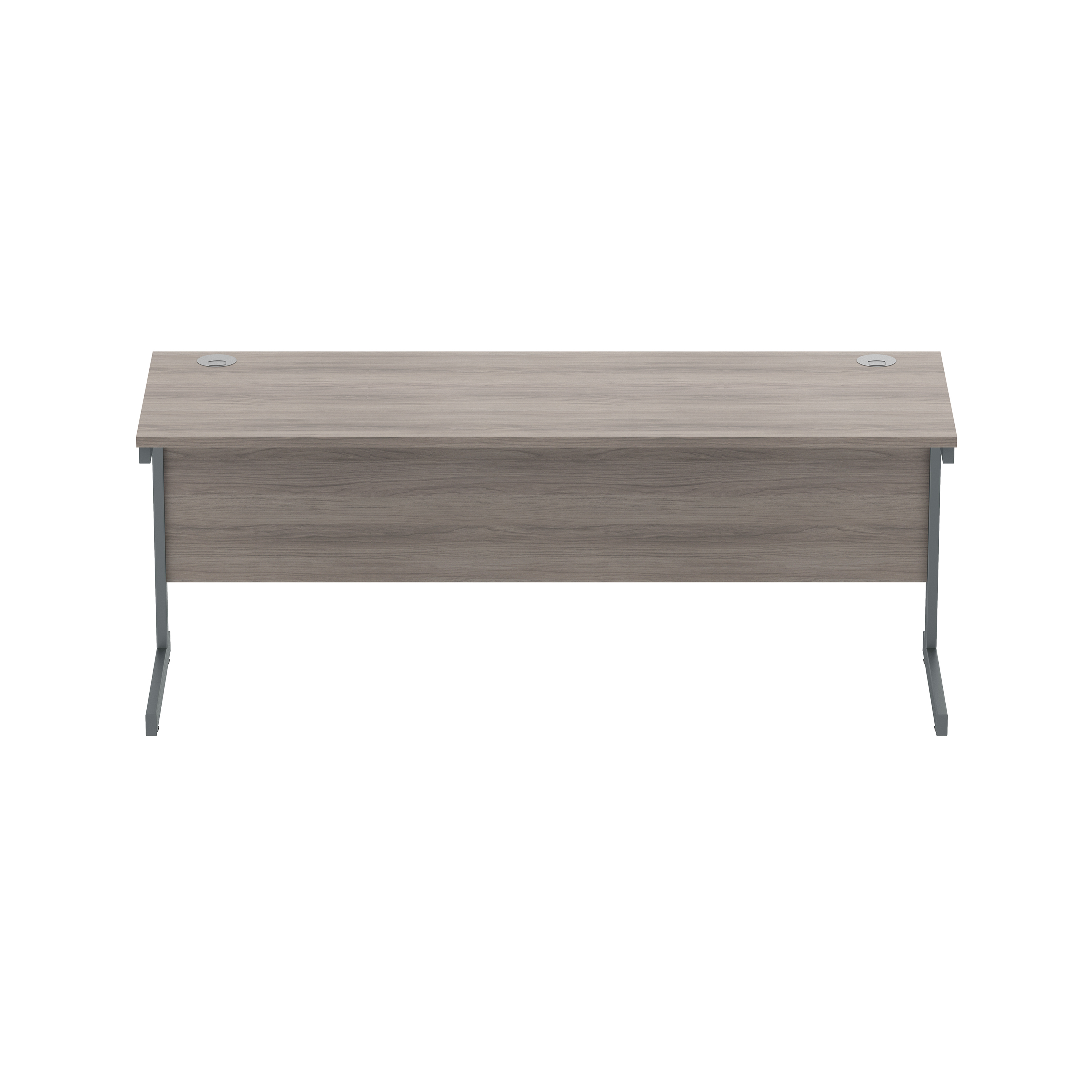 Office Rectangular Desk with Steel Single Upright Cantilever Frame (FSC) | 1800X600 | Alaskan Grey Oak/Graphite thumbnail 2