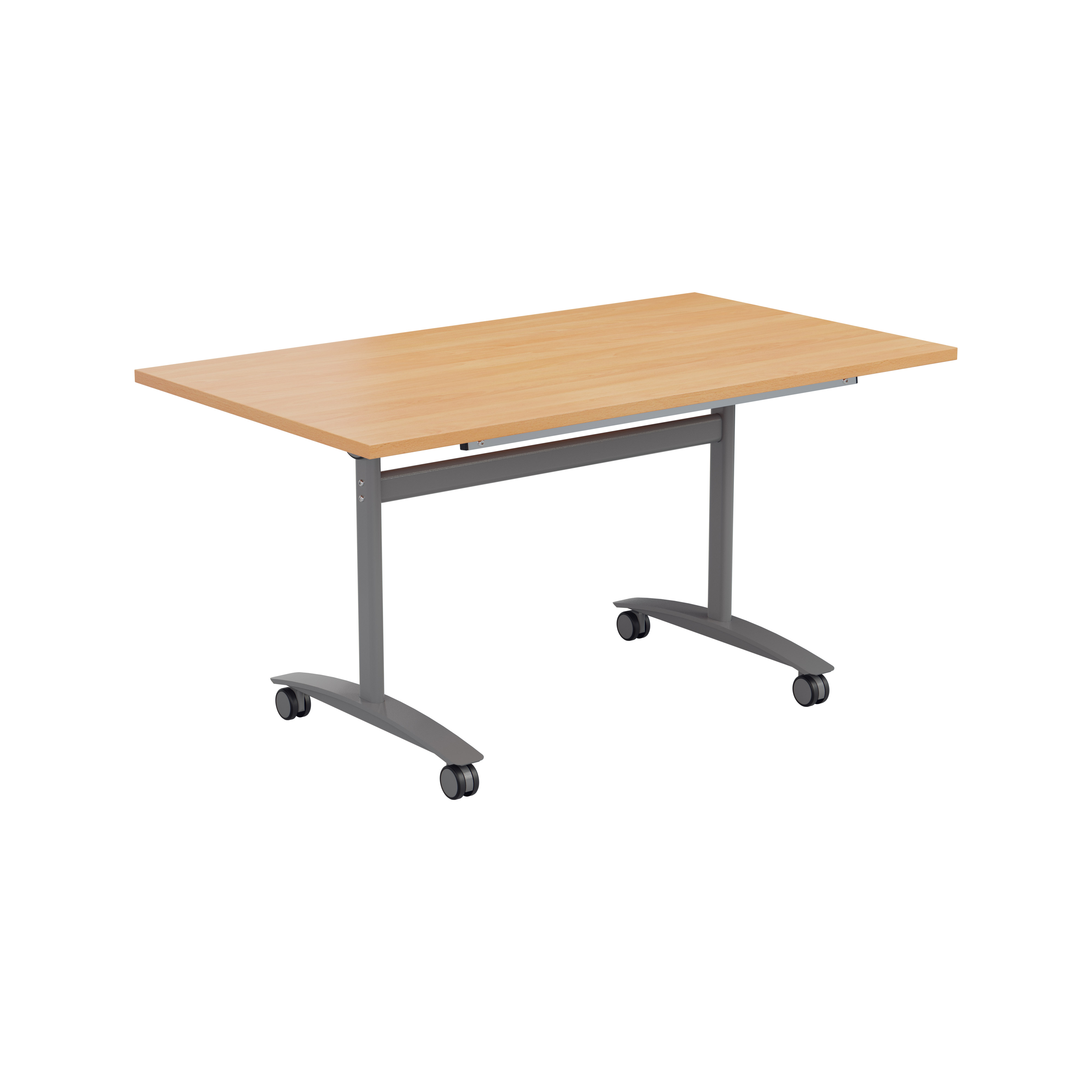 One Rectangular Tilting Table (FSC) | 1200 X 800 | Beech/Silver
