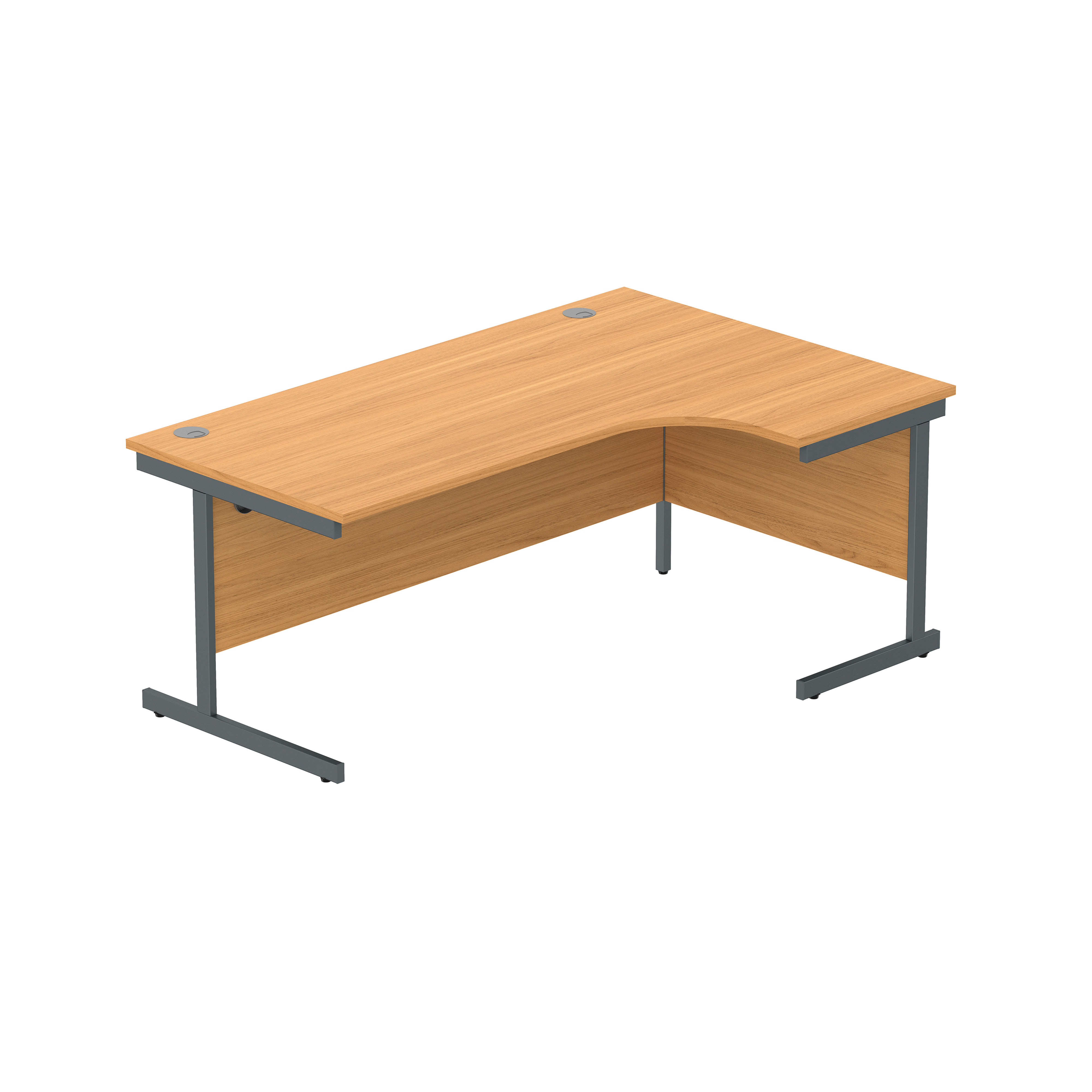 Office Right Hand Corner Desk with Steel Single Upright Cantilever Frame (FSC) | 1800X1200 | Beech/Graphite
