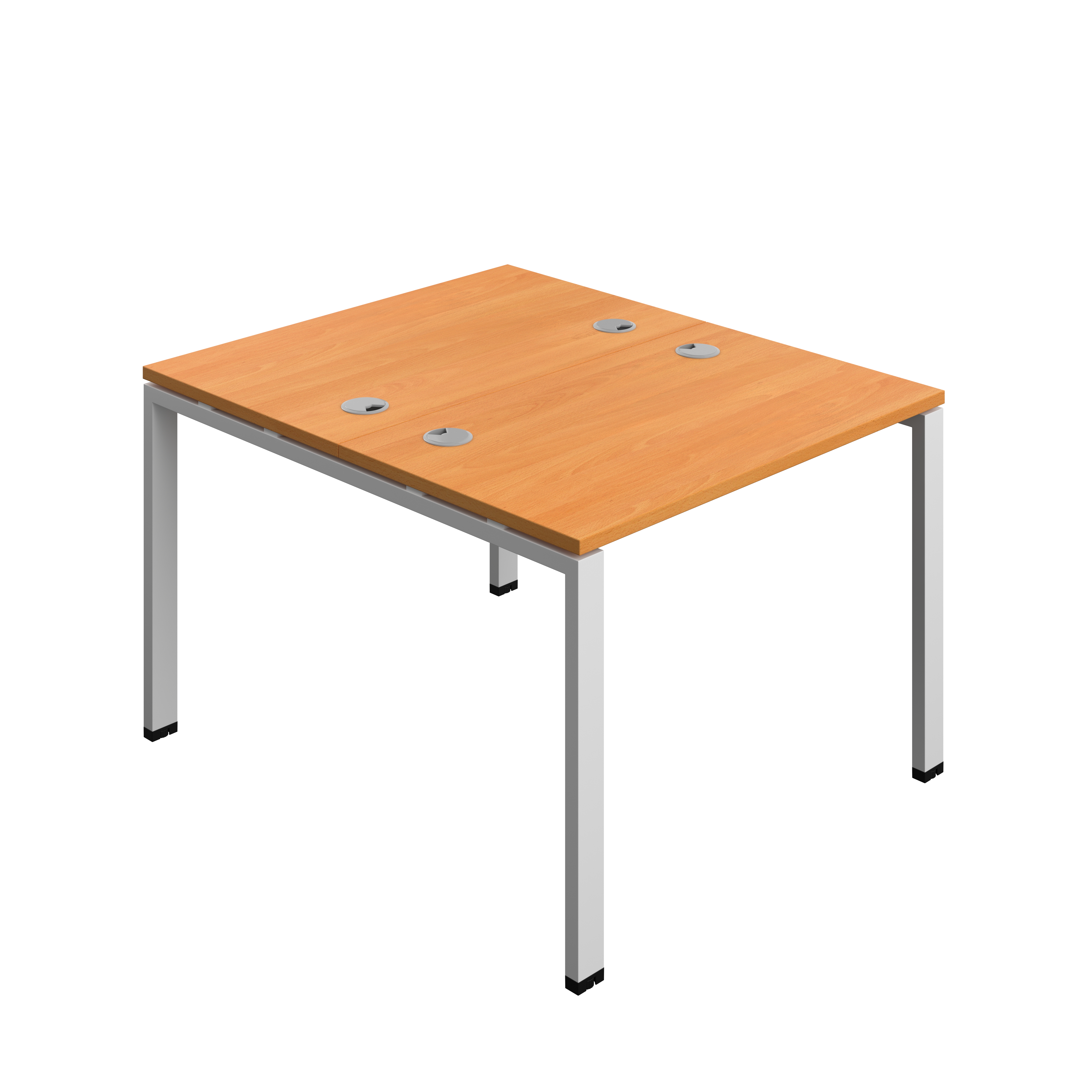 Synergy Bench with Cable Ports: 2 Person (FSC) : Goal Post Leg : 1000 | 700 | Beech/Silver