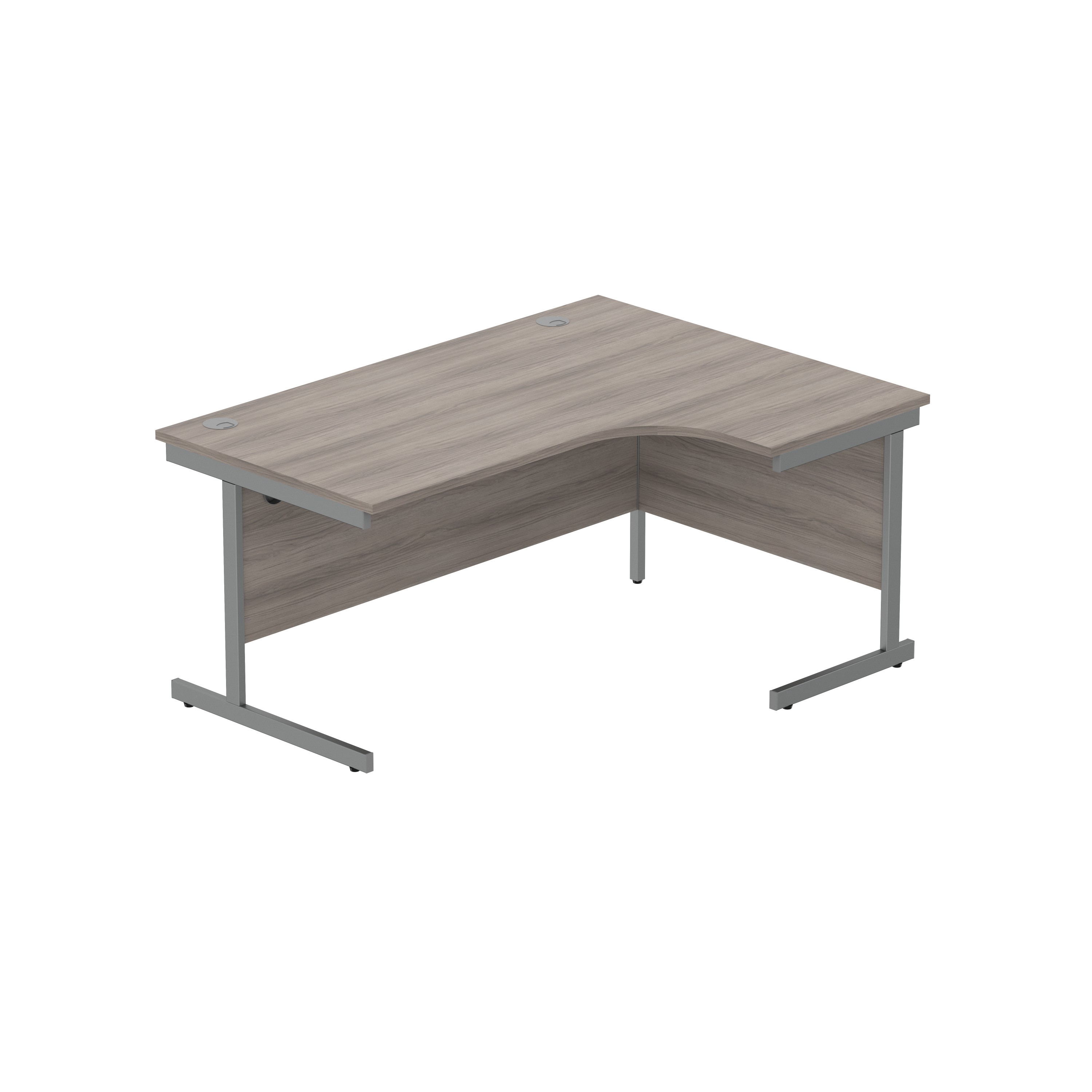 Office Right Hand Corner Desk with Steel Single Upright Cantilever Frame (FSC) | 1600X1200 | Alaskan Grey Oak/Graphite