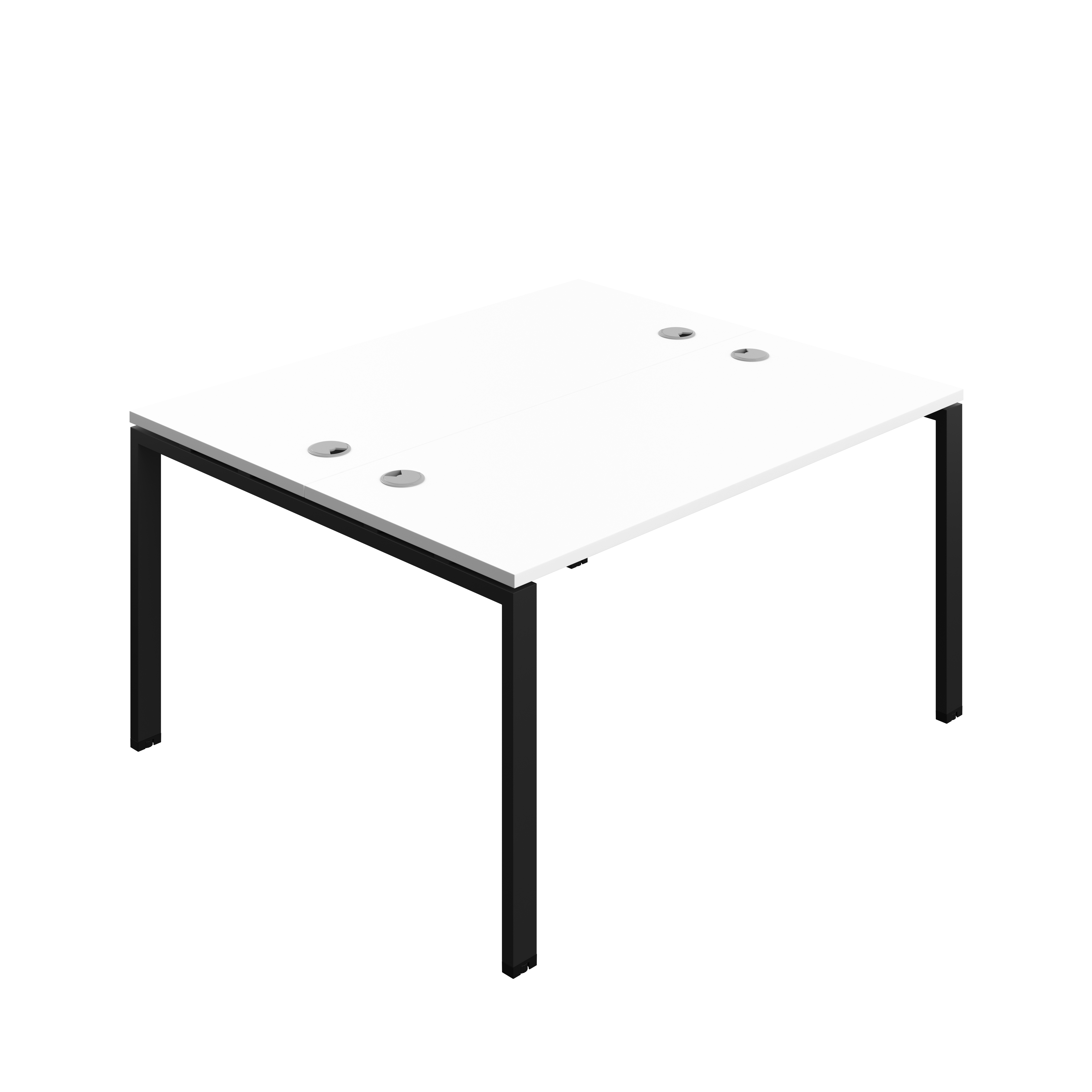 Synergy Bench with Cable Ports: 2 Person (FSC) : Goal Post Leg : 1400 | 600 | White/Black