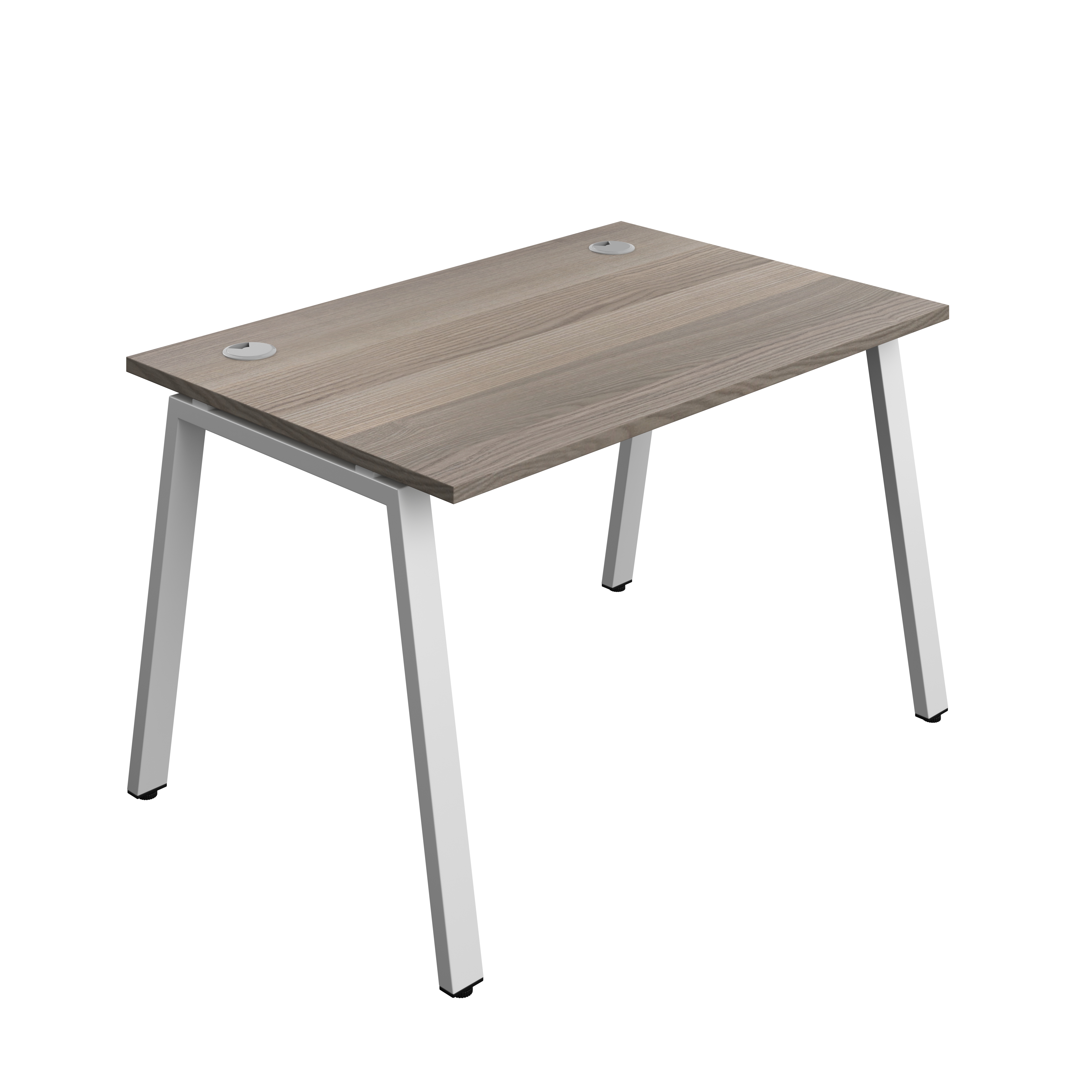 Synergy Bench with Cable Ports: 1 Person (FSC) : A-Frame Leg : 1200 | 800 | Grey Oak/Silver