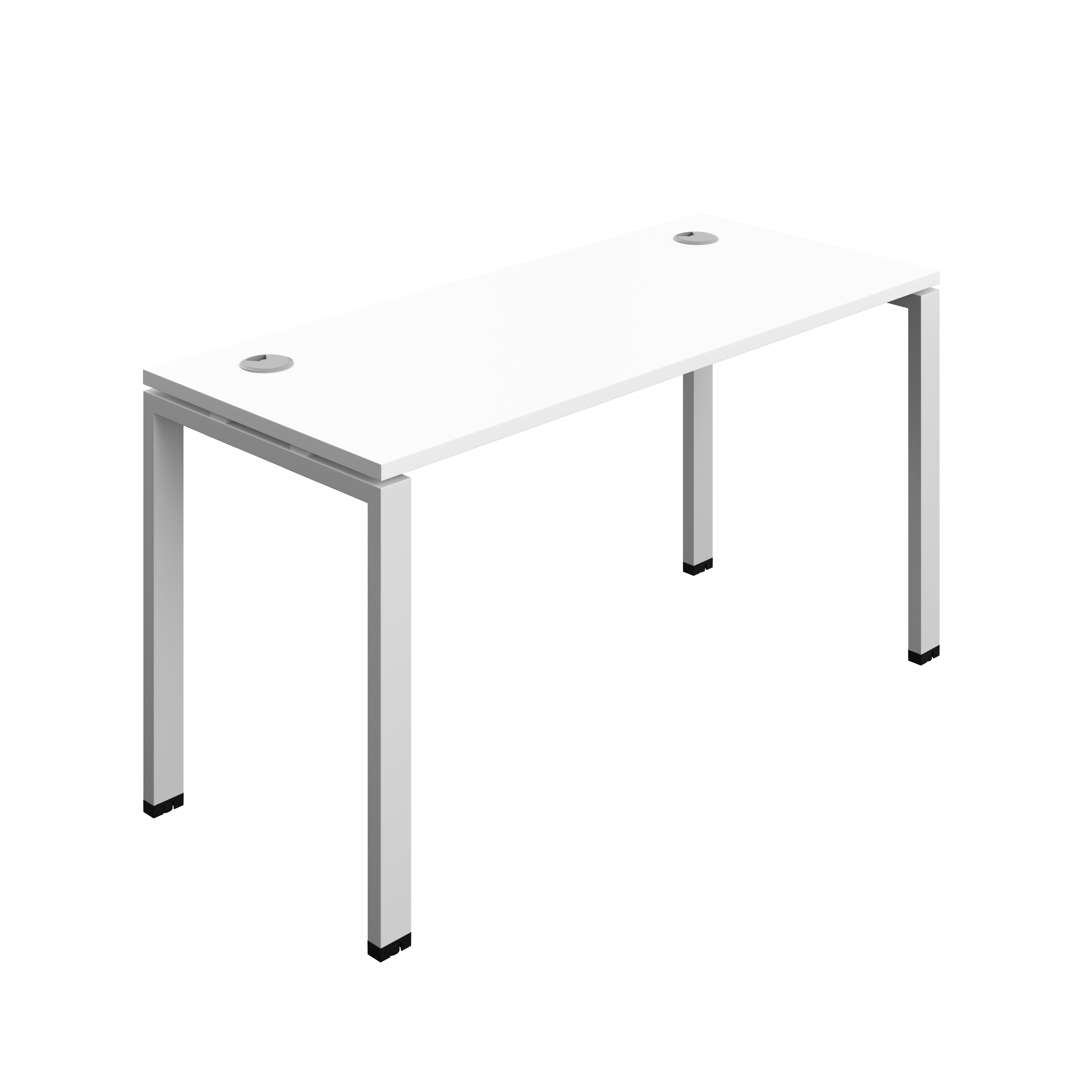 Synergy Bench with Cable Ports: 1 Person (FSC) : Goal Post Leg : 1400 | 600 | White/Silver