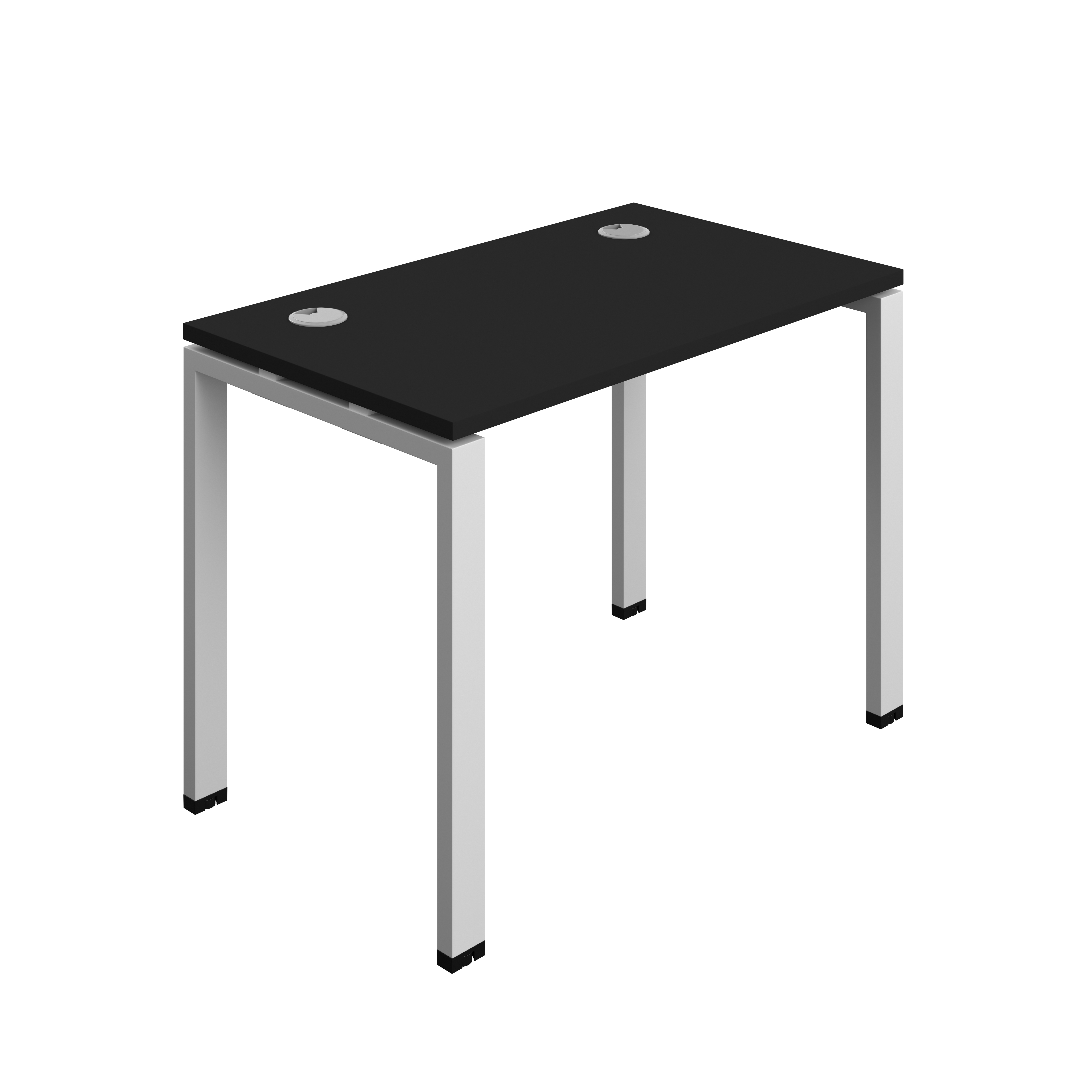 Synergy Bench with Cable Ports: 1 Person (FSC) : Goal Post Leg : 1000 | 700 | Black/Silver