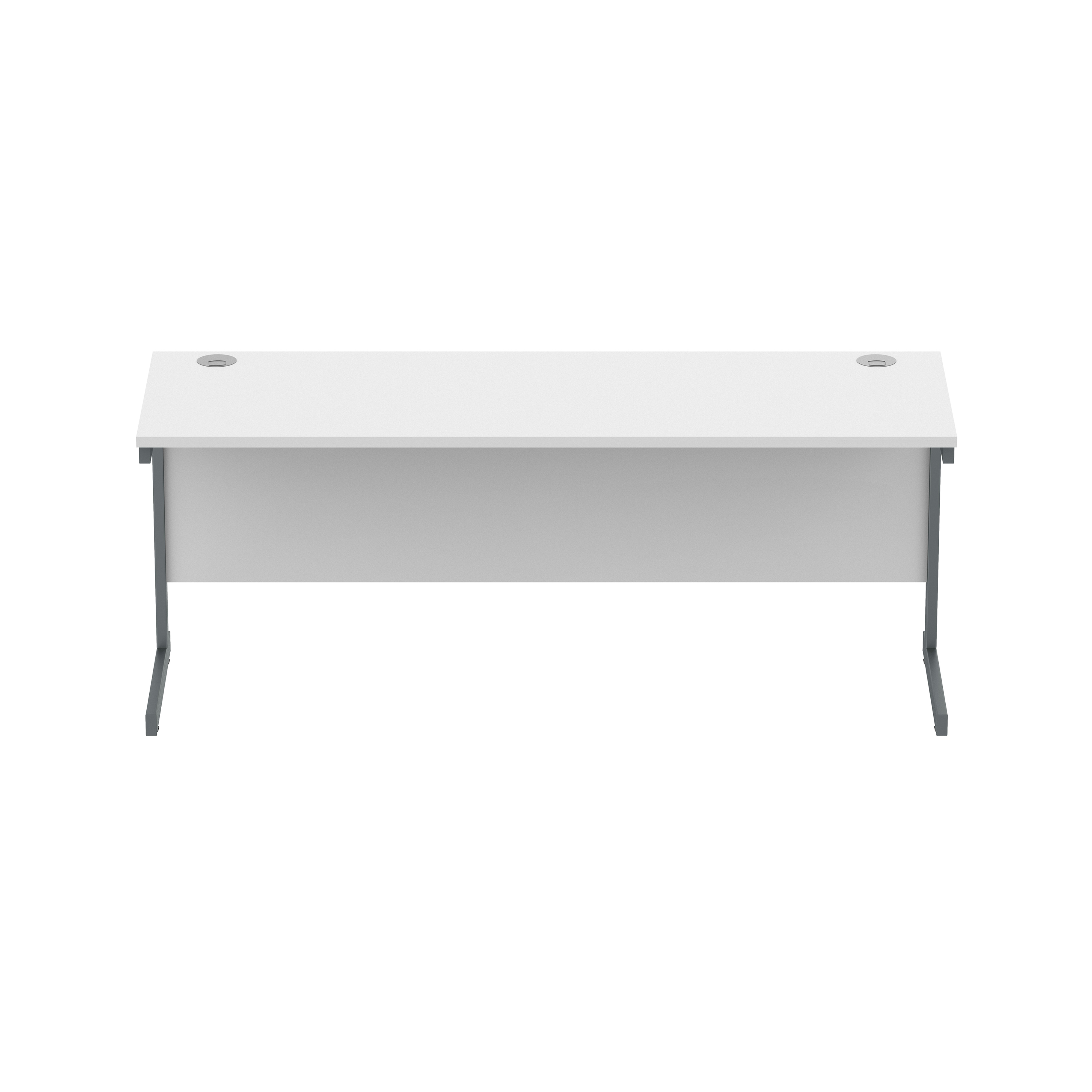 Office Rectangular Desk with Steel Single Upright Cantilever Frame (FSC) | 1800X600 | Arctic White/Graphite thumbnail 2