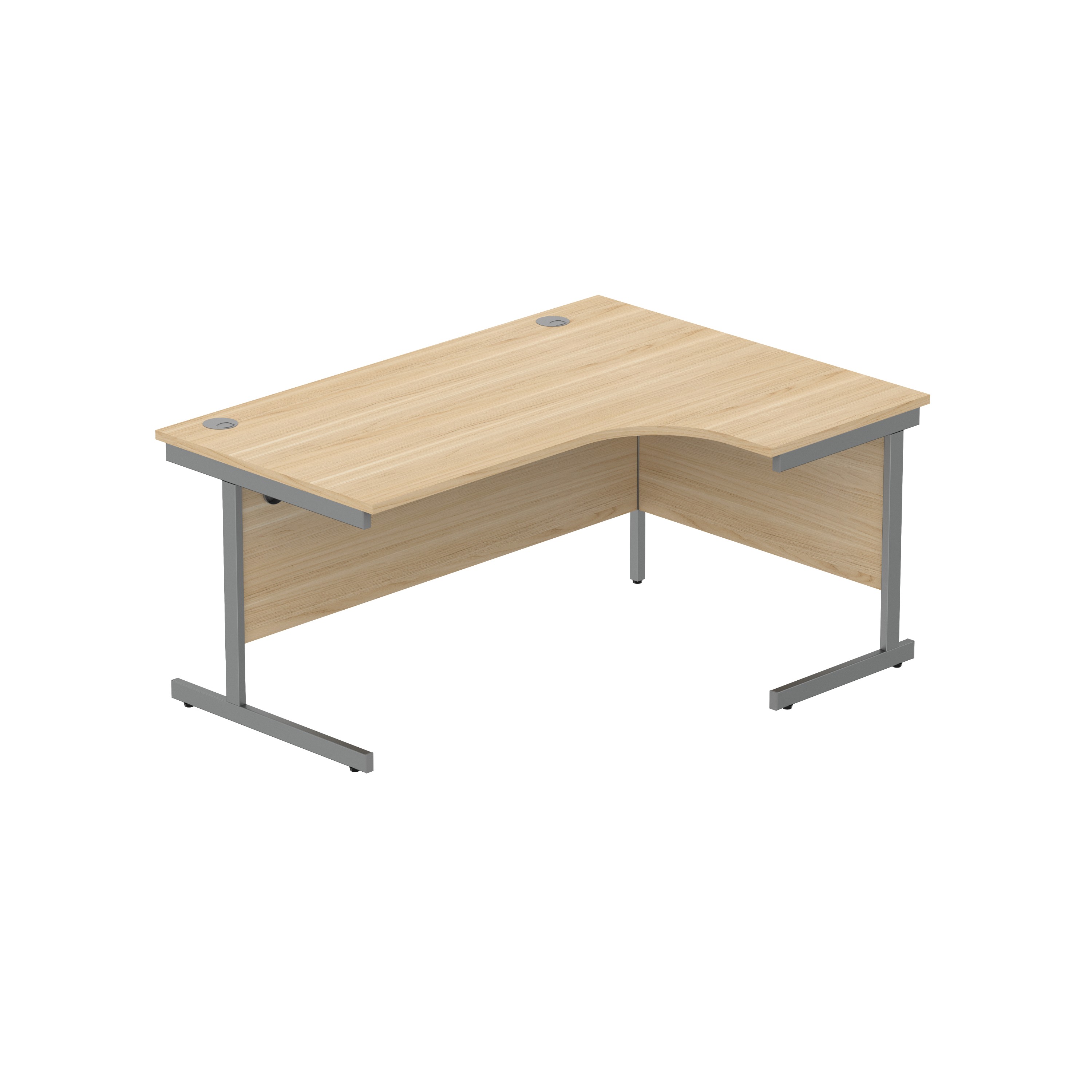 Office Right Hand Corner Desk with Steel Single Upright Cantilever Frame (FSC) | 1600X1200 | Canadian Oak/Graphite