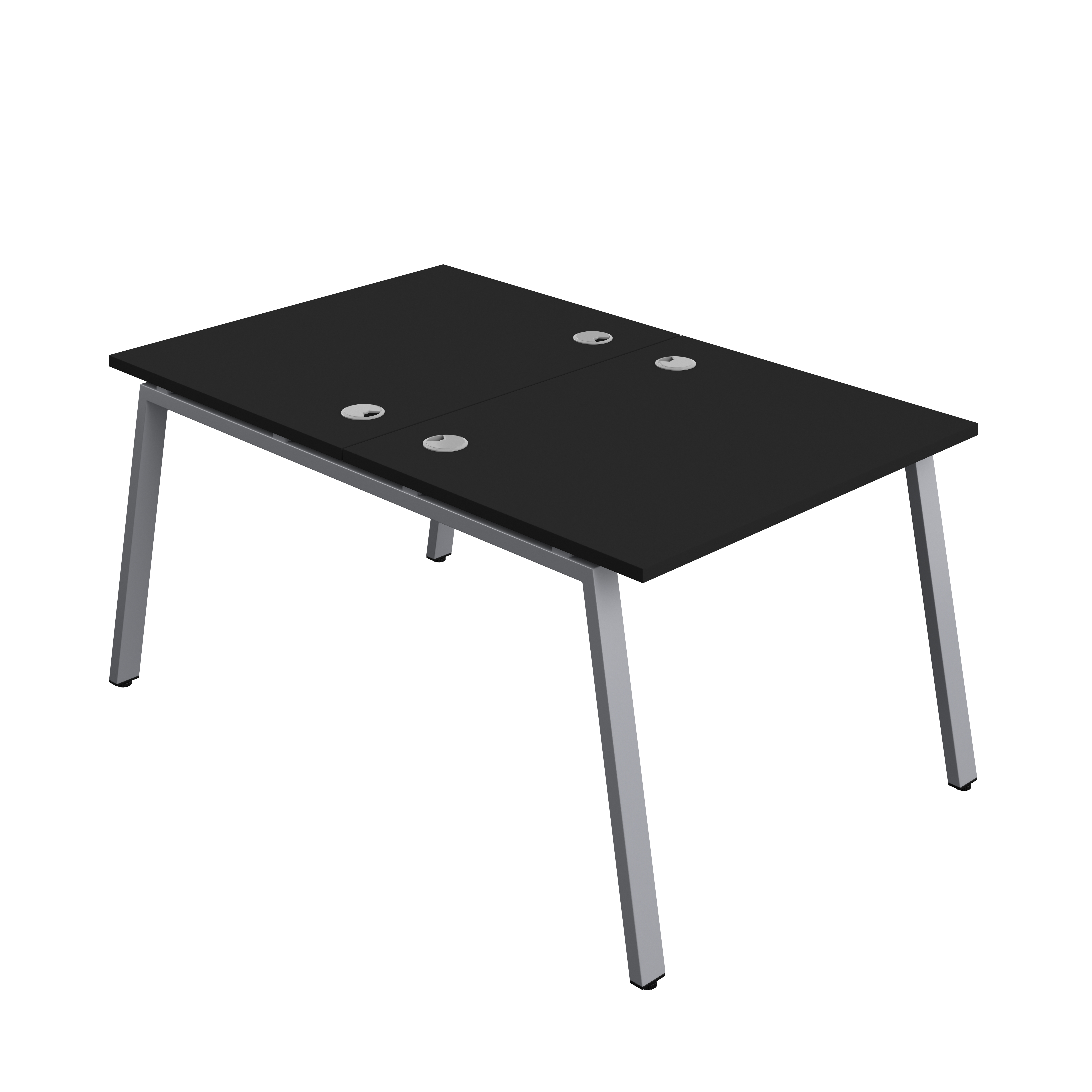 Synergy Bench with Cable Ports: 2 Person (FSC) : A-Frame Leg : 1000 | 800 | Black/Silver