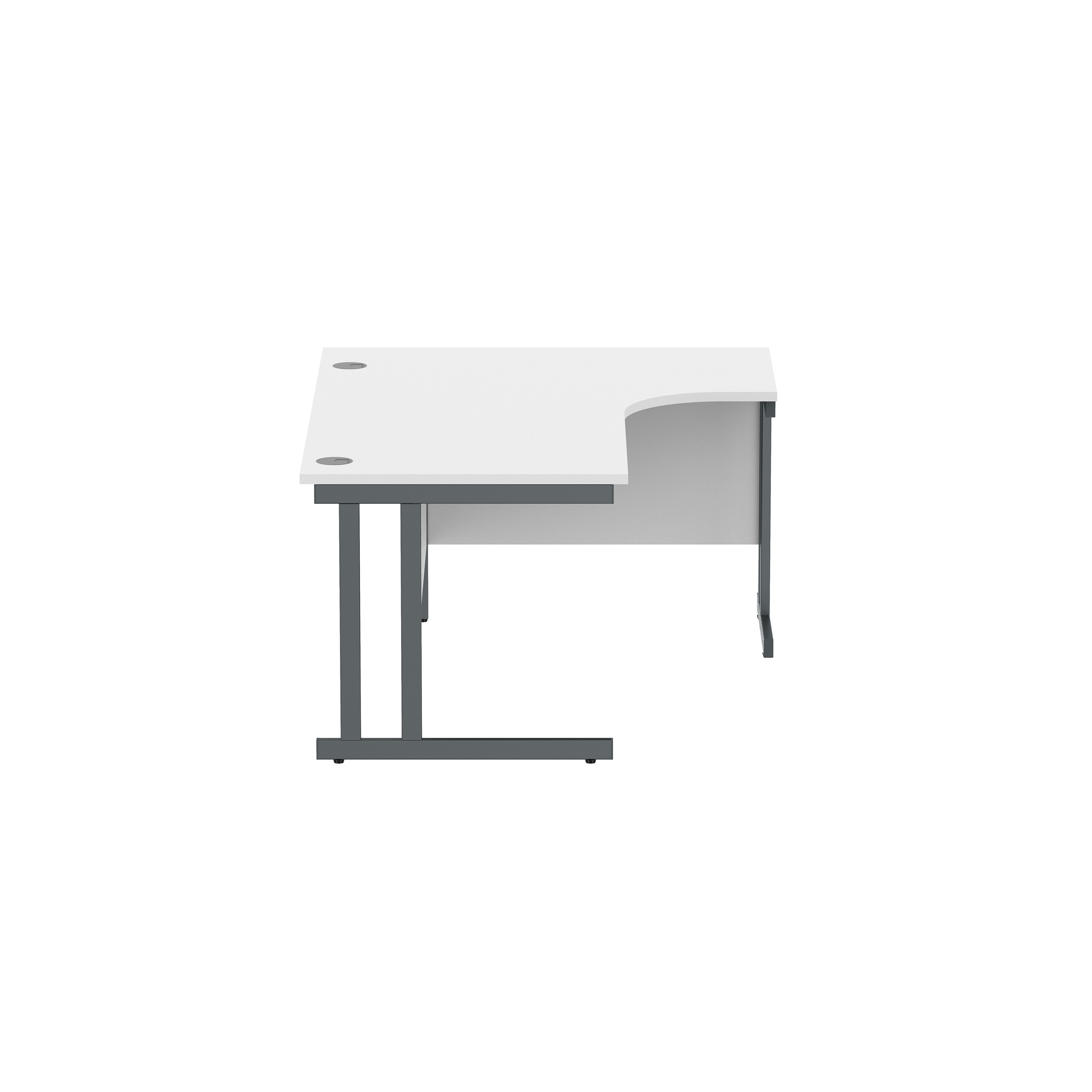 Office Right Hand Corner Desk with Steel Double Upright Cantilever Frame (FSC) | 1600X1200 | Arctic White/Graphite thumbnail 4