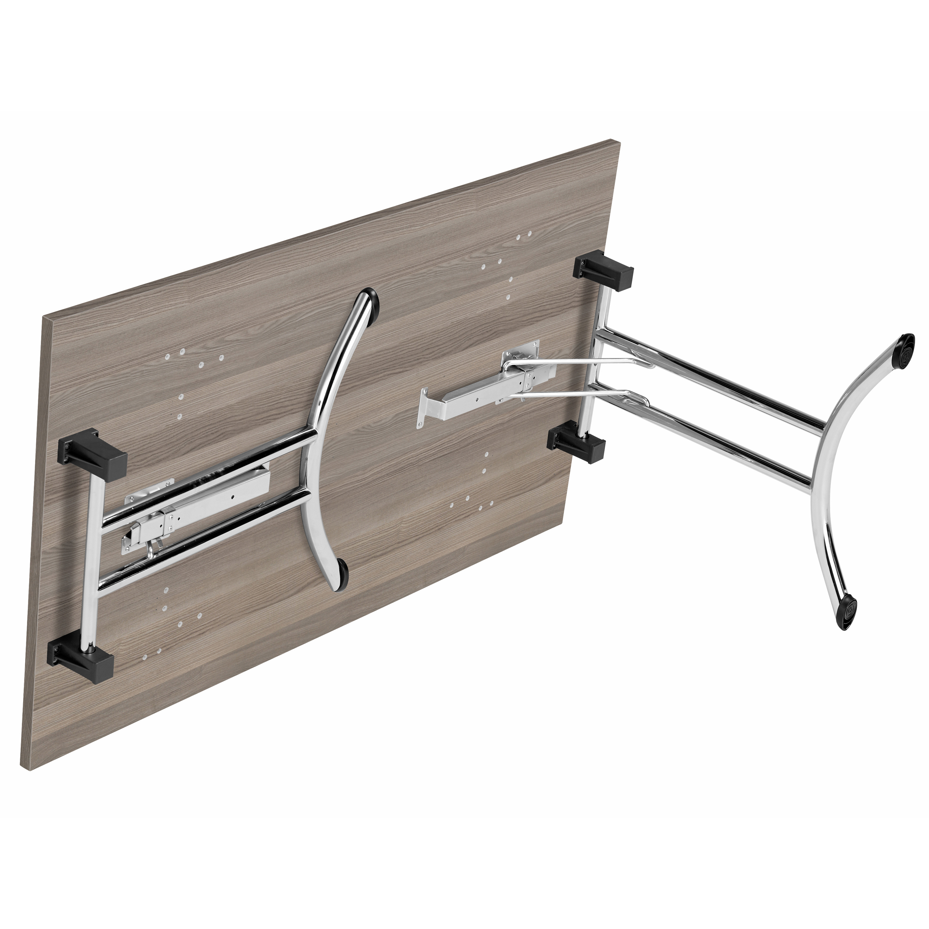 One Union Rectangular Folding Table (FSC) | 1400 X 700 | Grey Oak/Chrome thumbnail 3