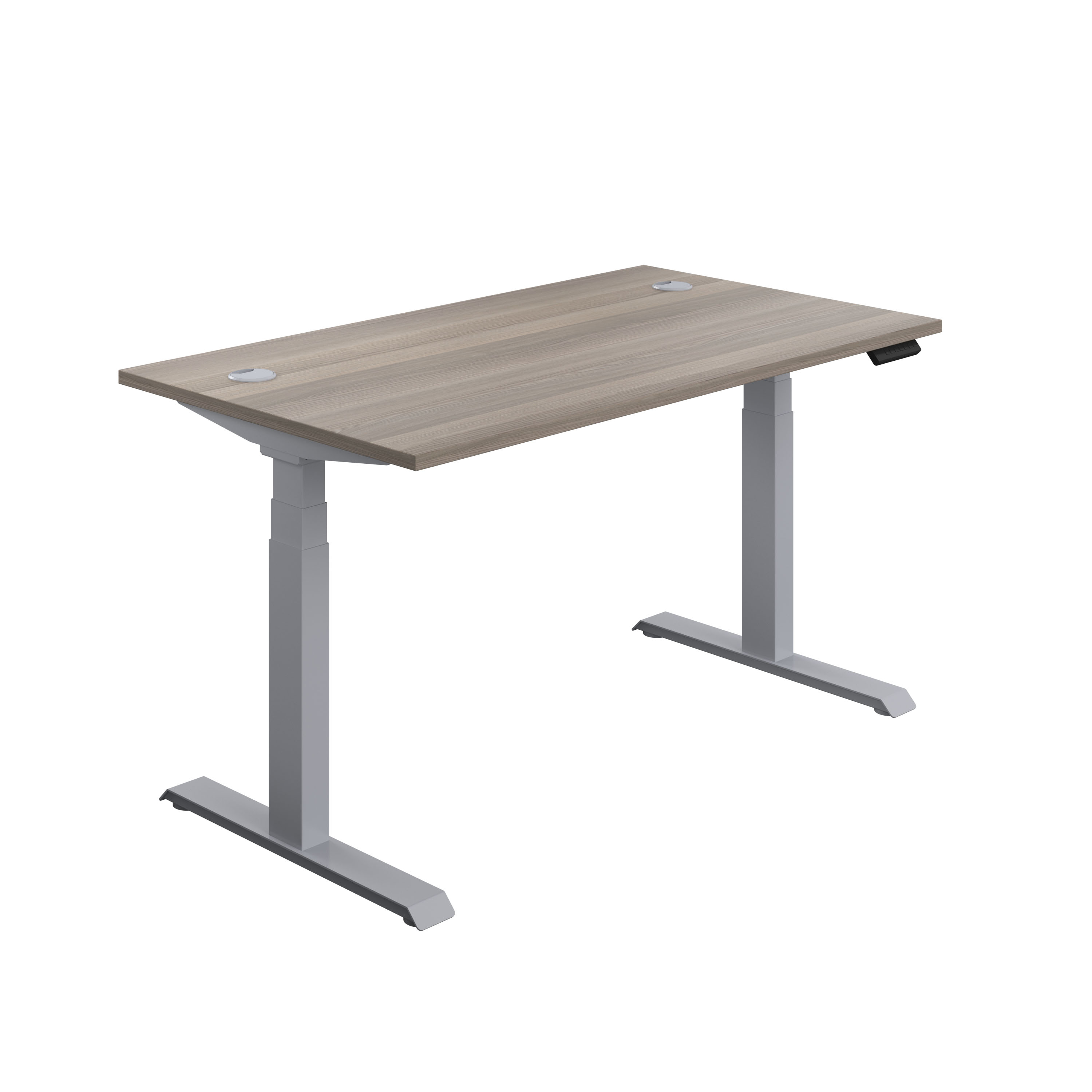 Economy+Sit+Stand+Desk+%28FSC%29+1200+X+800+Grey+Oak%2FSilver