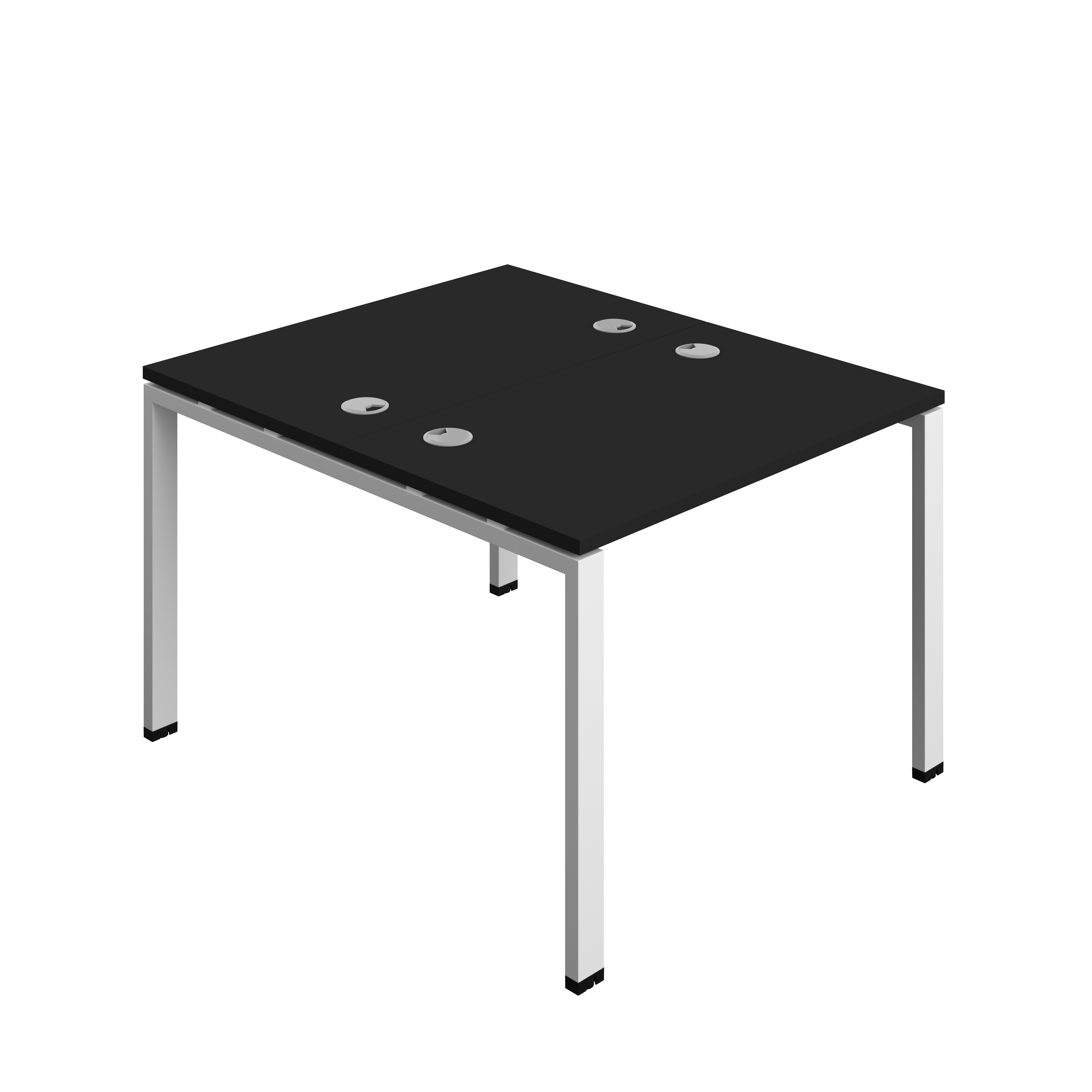 Synergy Bench with Cable Ports: 2 Person (FSC) : Goal Post Leg : 1000 | 700 | Black/White