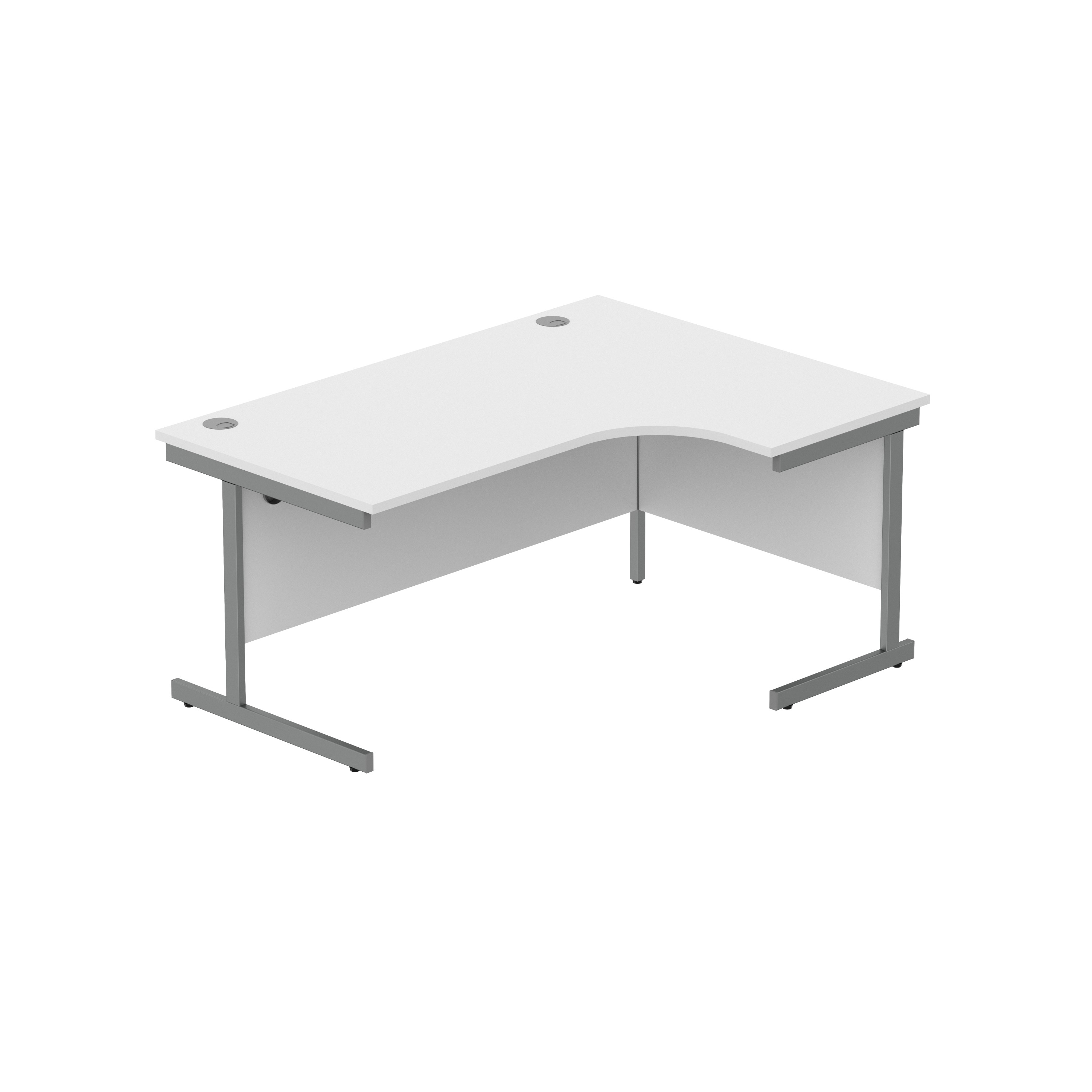 Office Right Hand Corner Desk with Steel Single Upright Cantilever Frame (FSC) | 1600X1200 | Arctic White/Graphite