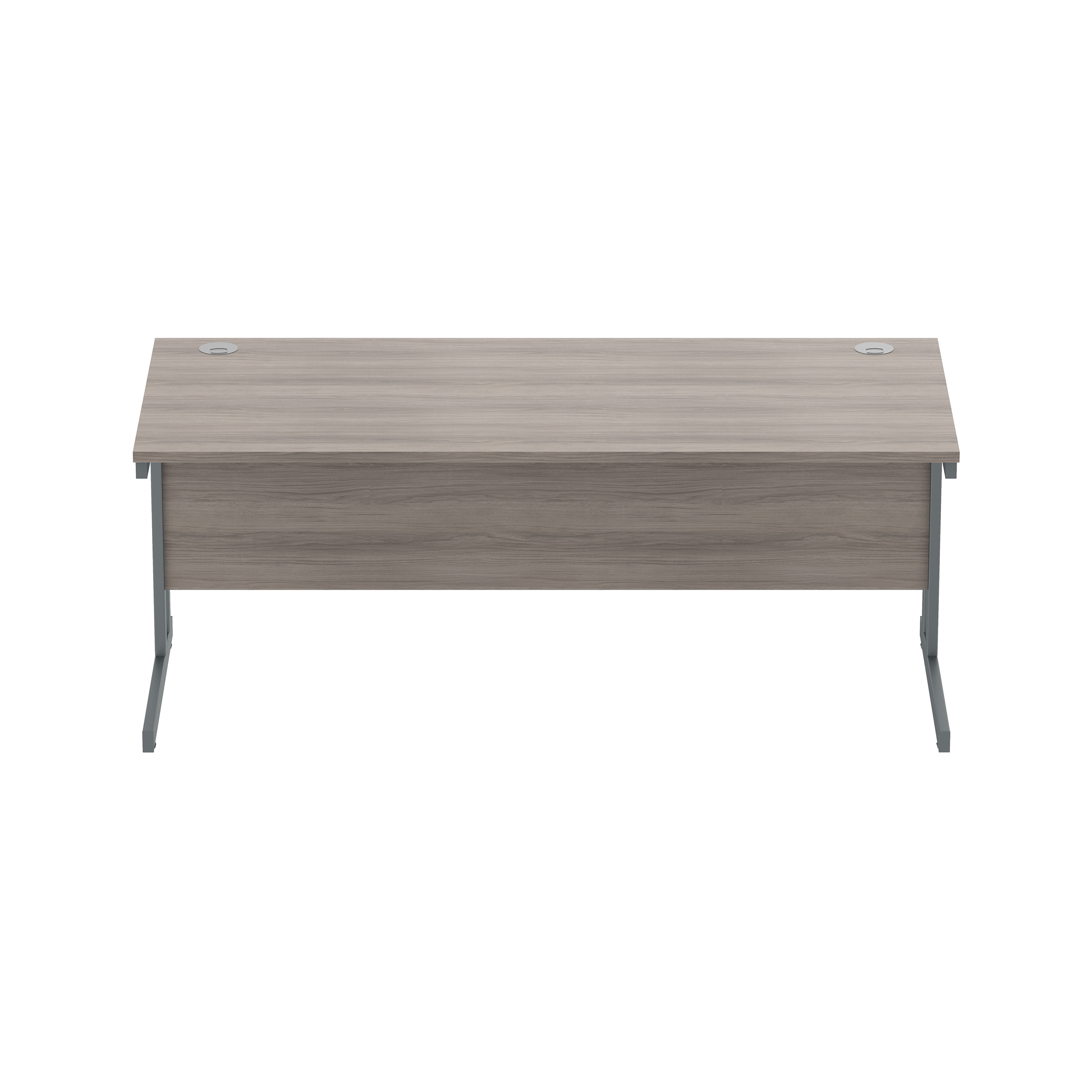 Office Rectangular Desk with Steel Double Upright Cantilever Frame (FSC) | 1800X800 | Alaskan Grey Oak/Graphite thumbnail 2