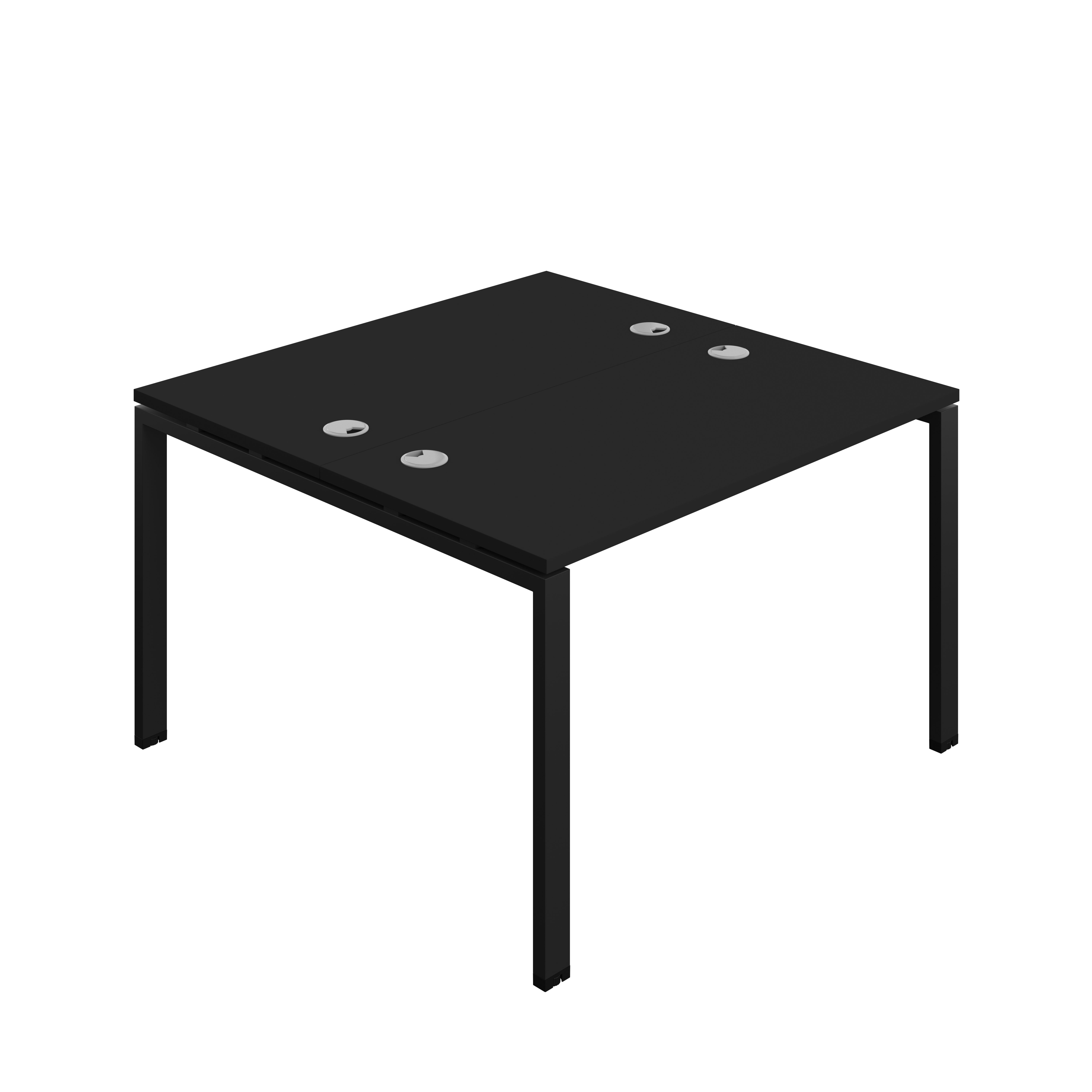 Synergy Bench with Cable Ports: 2 Person (FSC) : Goal Post Leg : 1200 | 600 | Black/Black