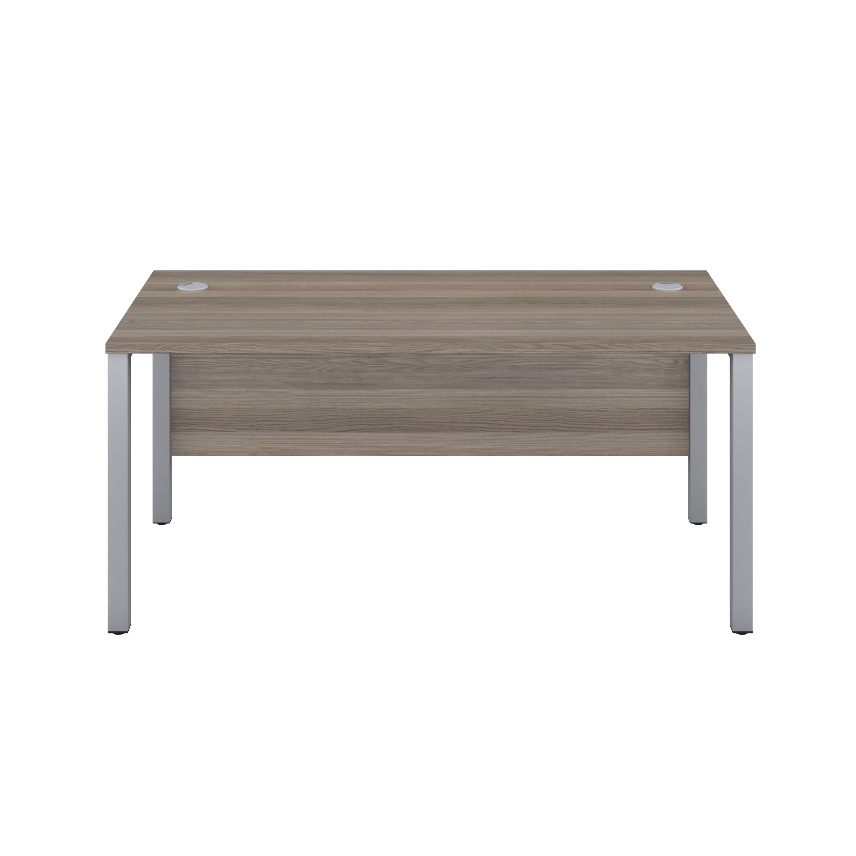 Goal Post Rectangular Desk (FSC) | 1800X600 | Grey Oak/Silver thumbnail 2