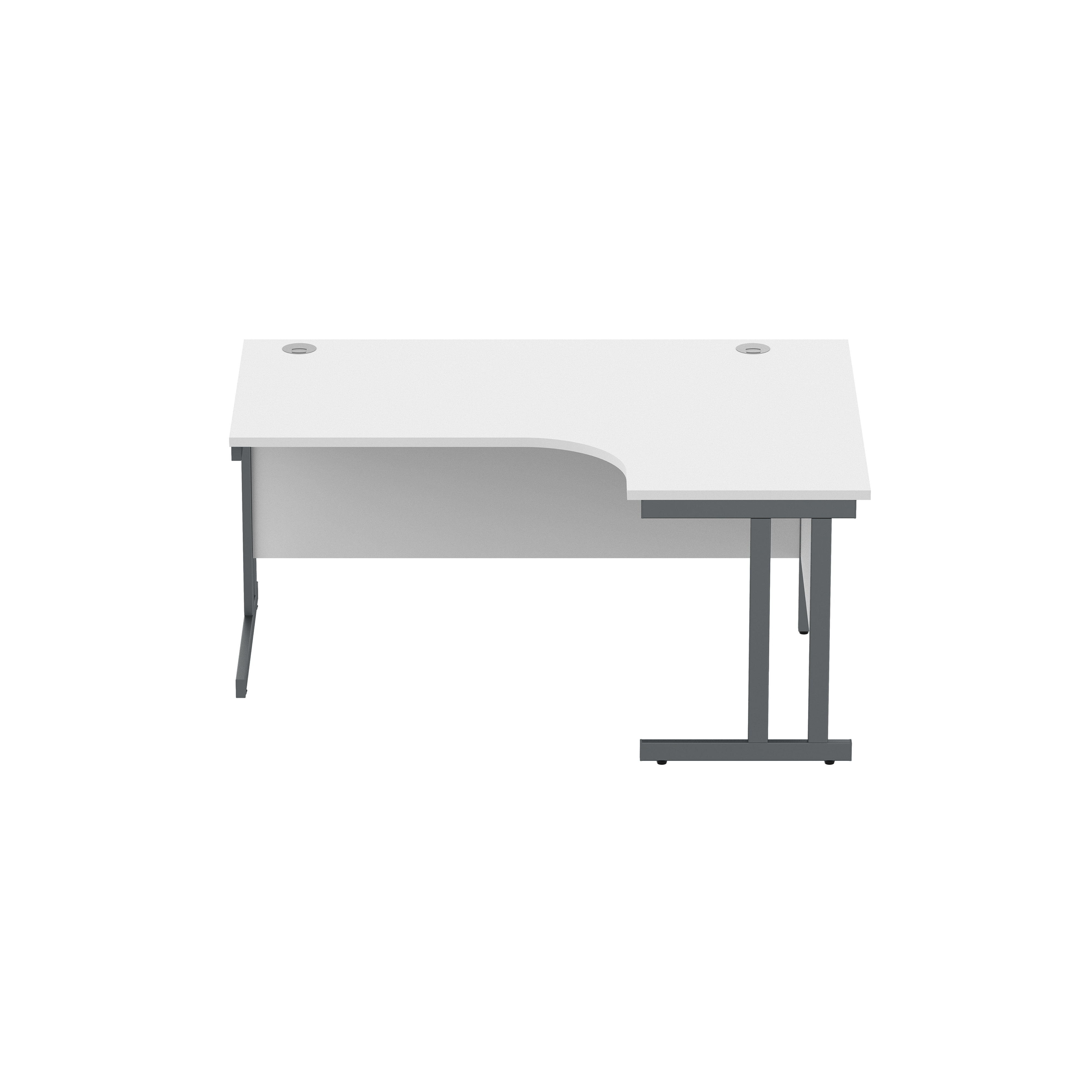 Office Right Hand Corner Desk with Steel Double Upright Cantilever Frame (FSC) | 1600X1200 | Arctic White/Graphite thumbnail 3
