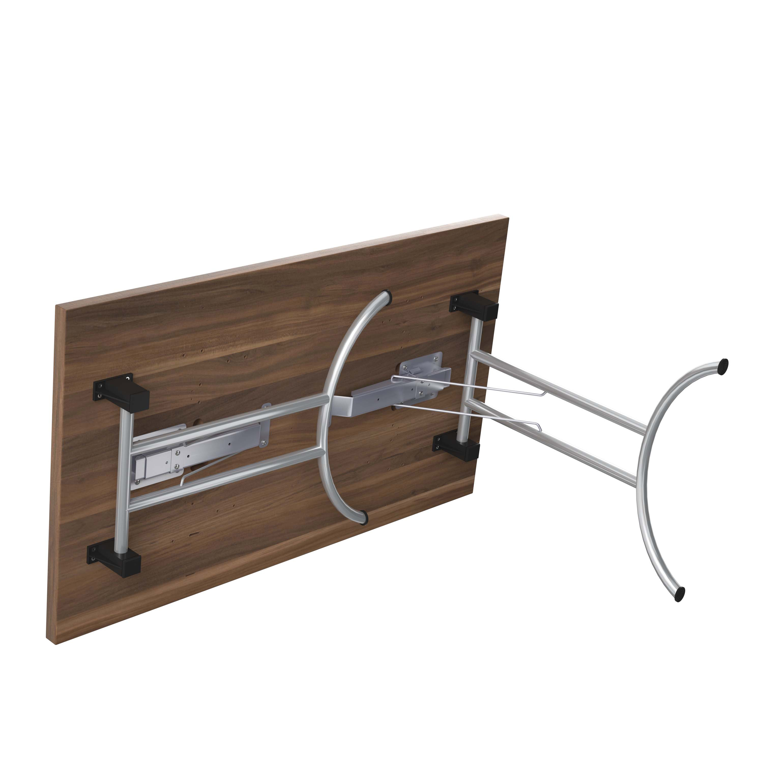 One Union Rectangular Folding Table (FSC) | 1200 X 700 | Dark Walnut/Chrome thumbnail 4