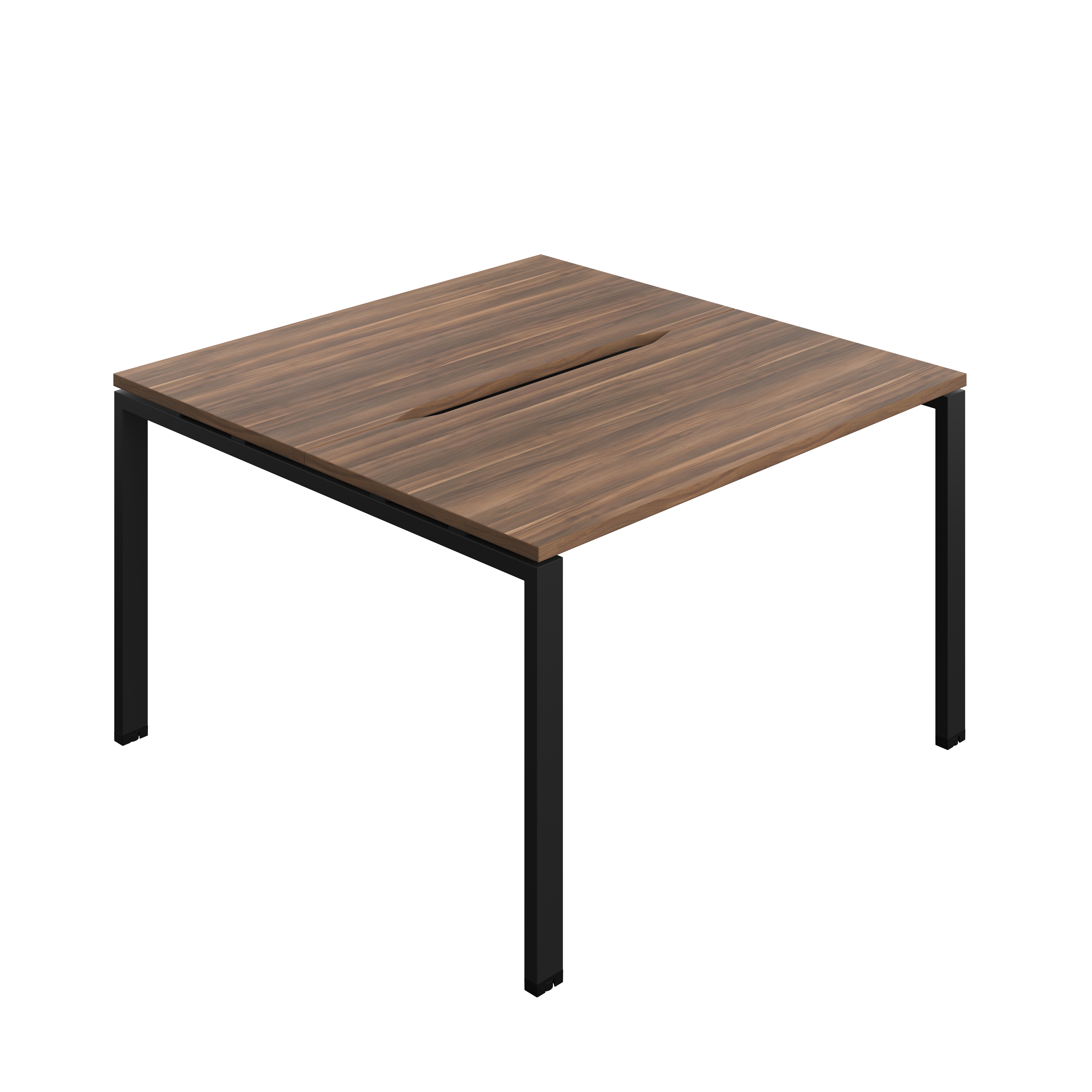 Synergy Bench with Cut Out: 2 Person (FSC) : Goal Post Leg : 1200 | 600 | Dark Walnut/Black