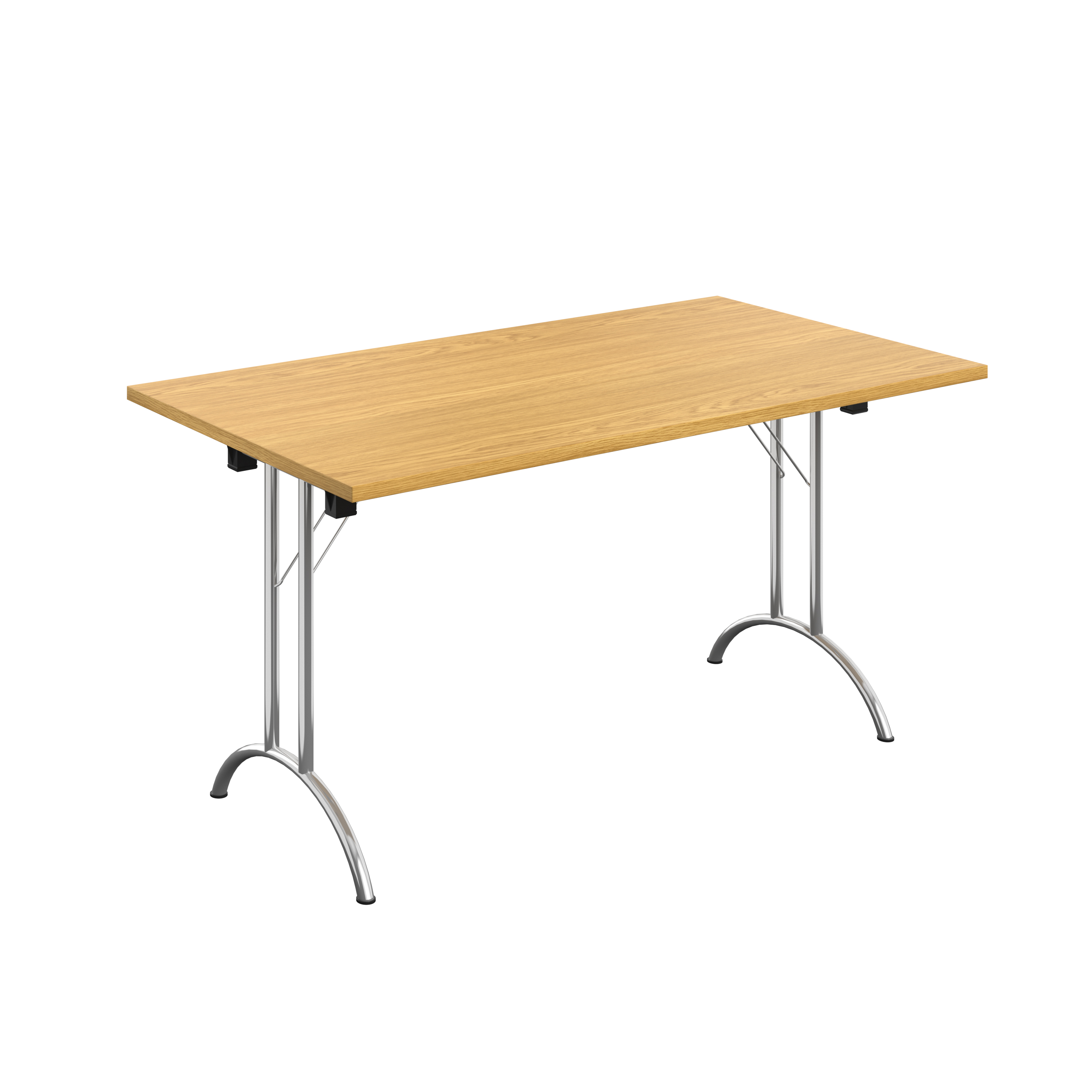 One Union Rectangular Folding Table (FSC) | 1400 X 800 | Nova Oak/Chrome