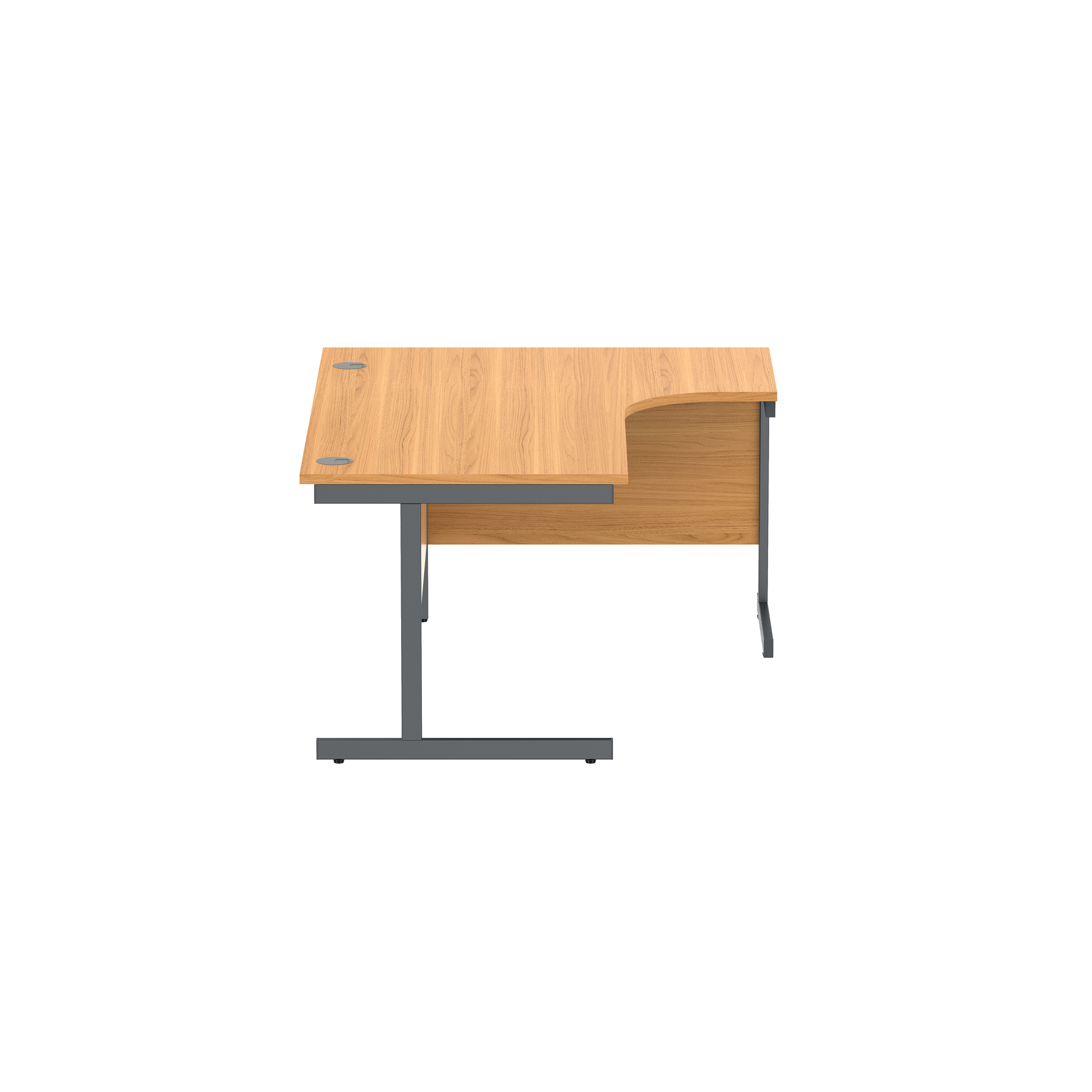 Office Right Hand Corner Desk with Steel Single Upright Cantilever Frame (FSC) | 1600X1200 | Norwegian Beech/Graphite thumbnail 4