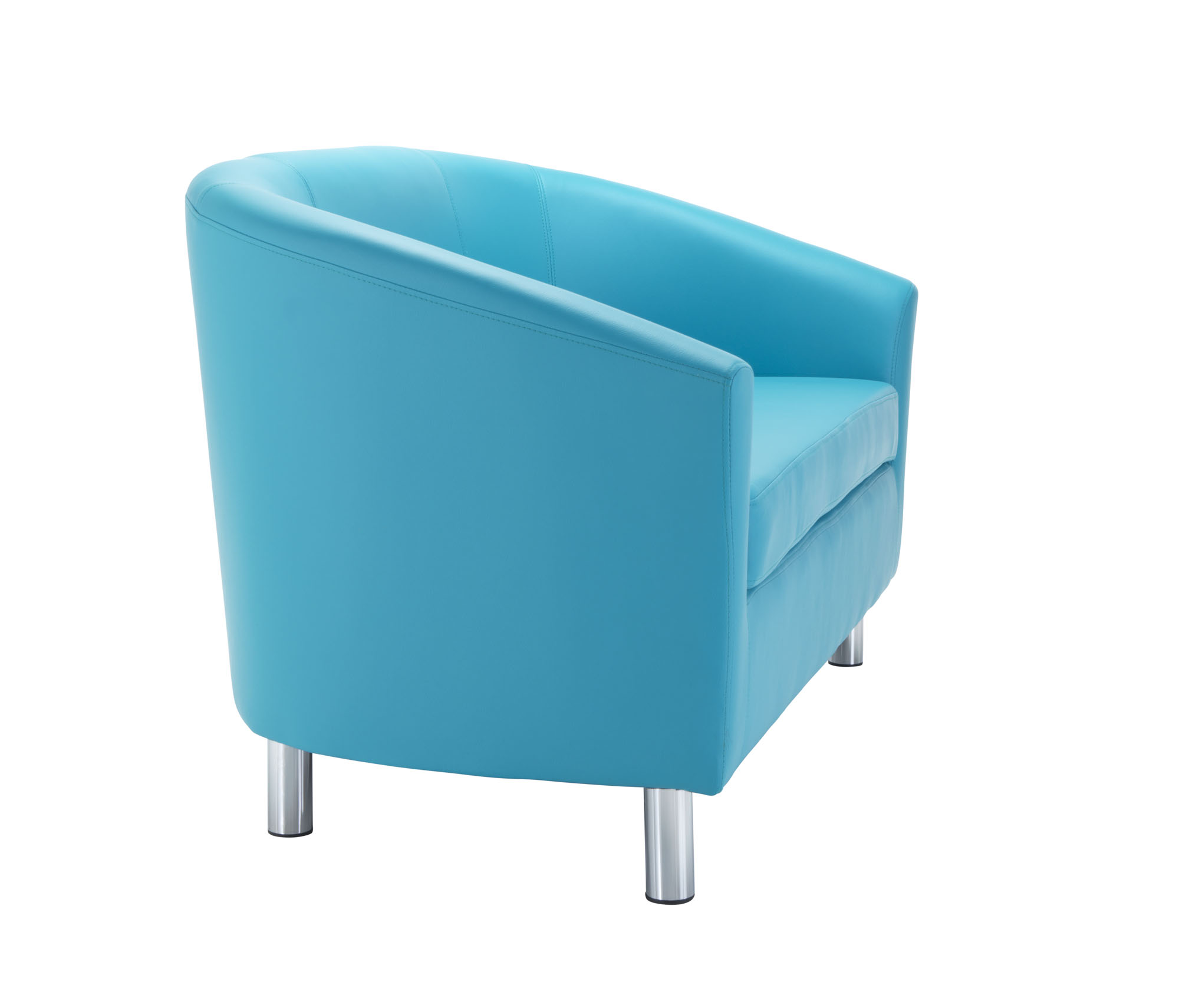 Tub Sofa with Metal Feet | Sky Blue PU thumbnail 3