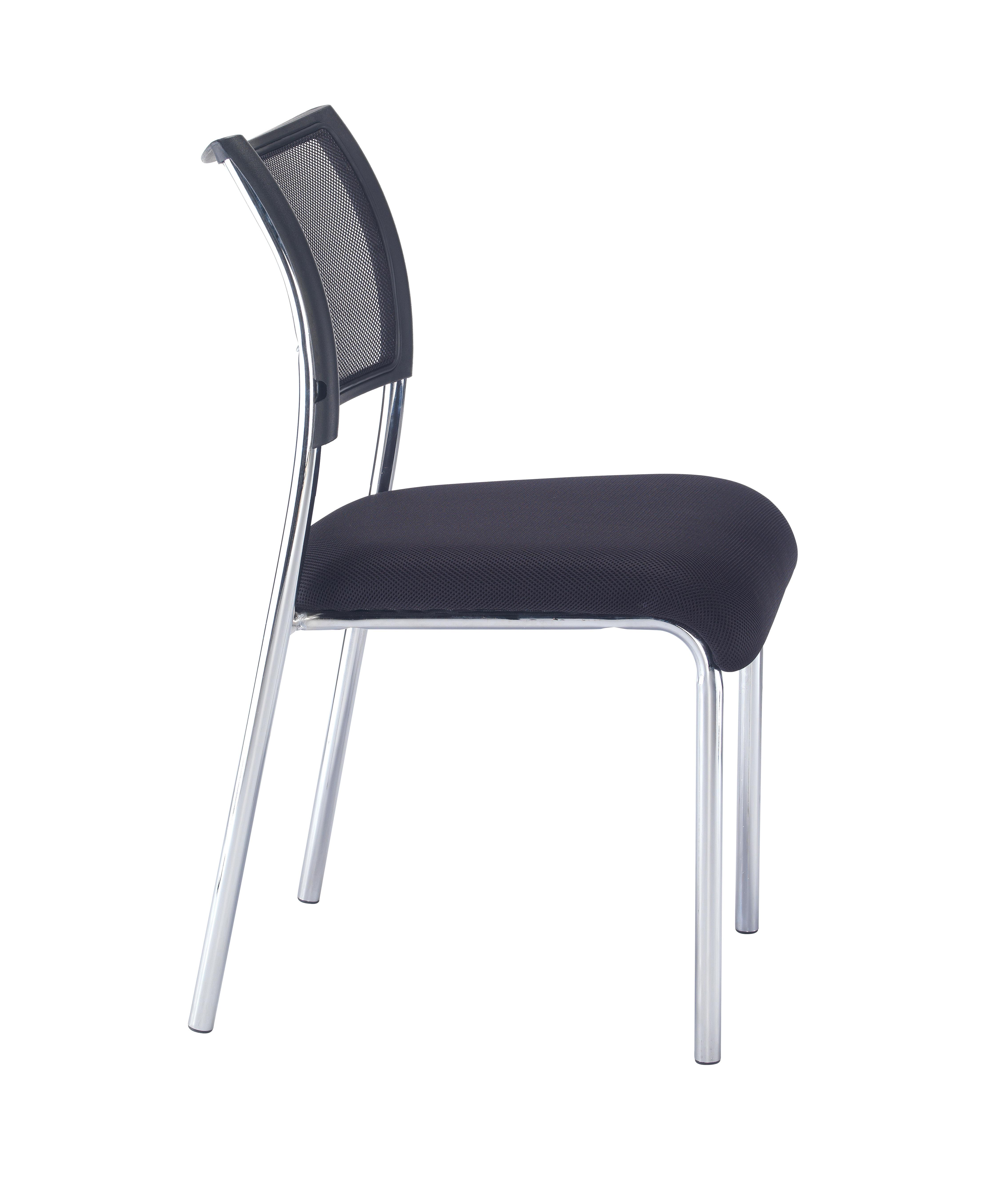 Jupiter Mesh Side Chair | Black/Chrome thumbnail 3