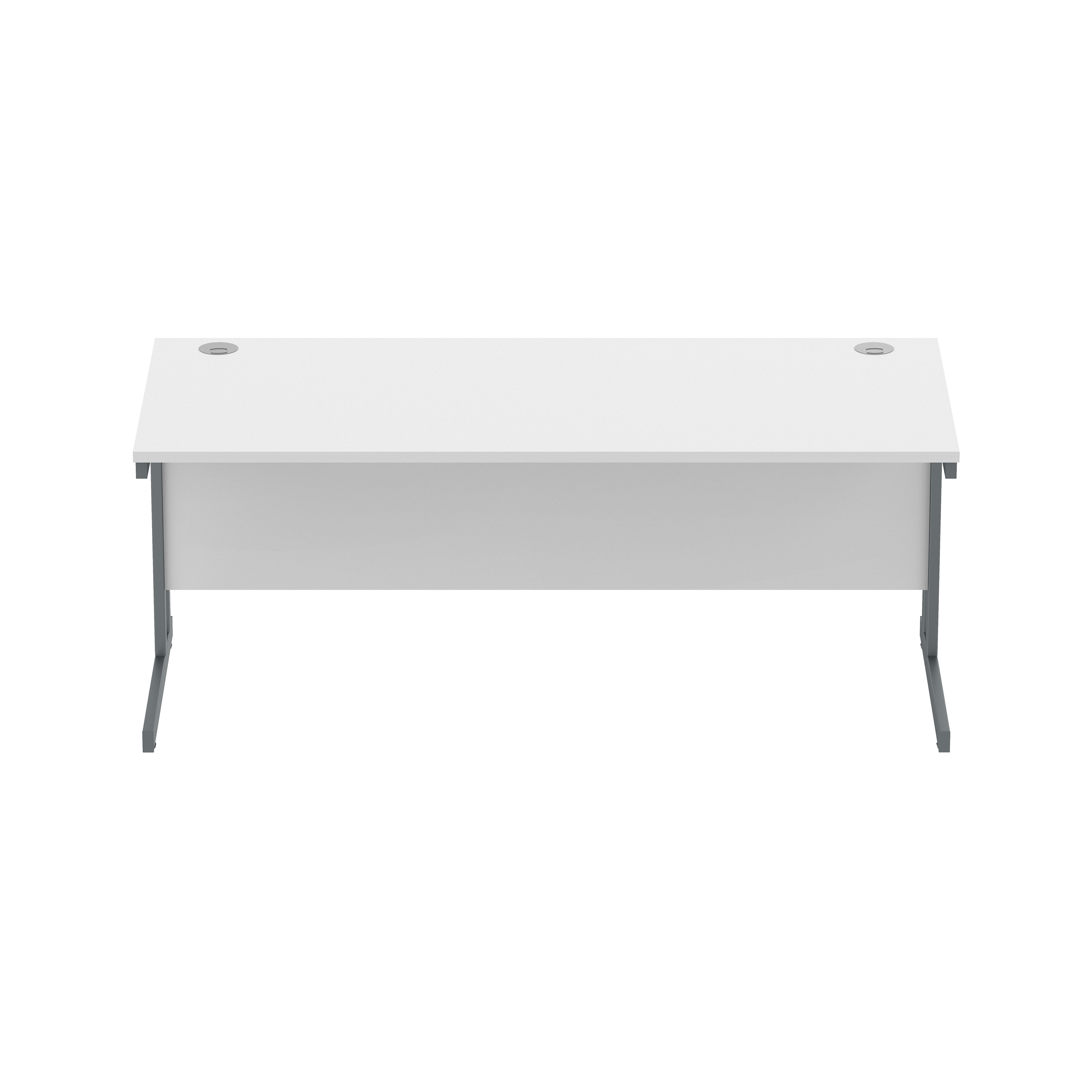 Office Rectangular Desk with Steel Double Upright Cantilever Frame (FSC) | 1800X800 | Arctic White/Graphite thumbnail 2