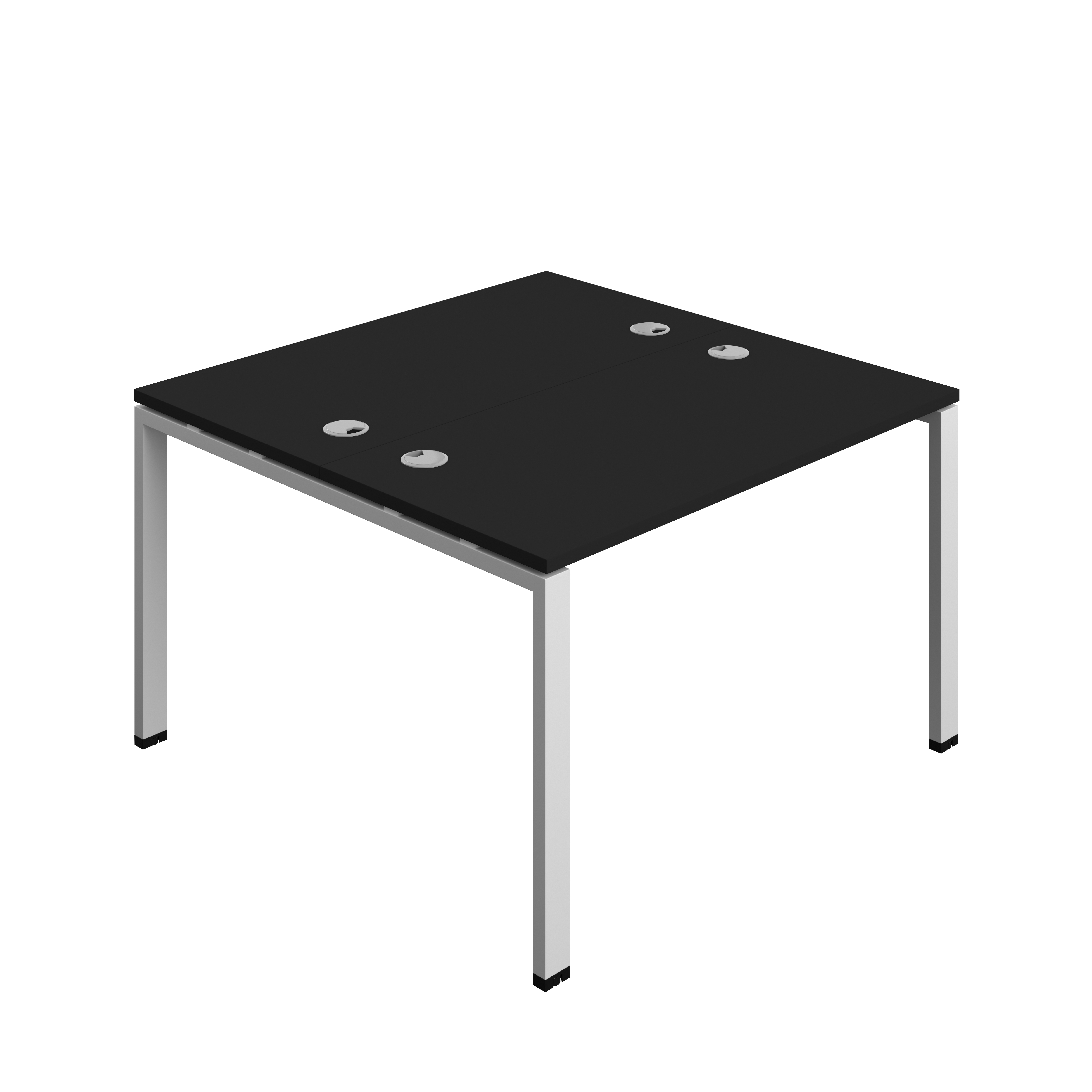 Synergy Bench with Cable Ports: 2 Person (FSC) : Goal Post Leg : 1200 | 600 | Black/Silver