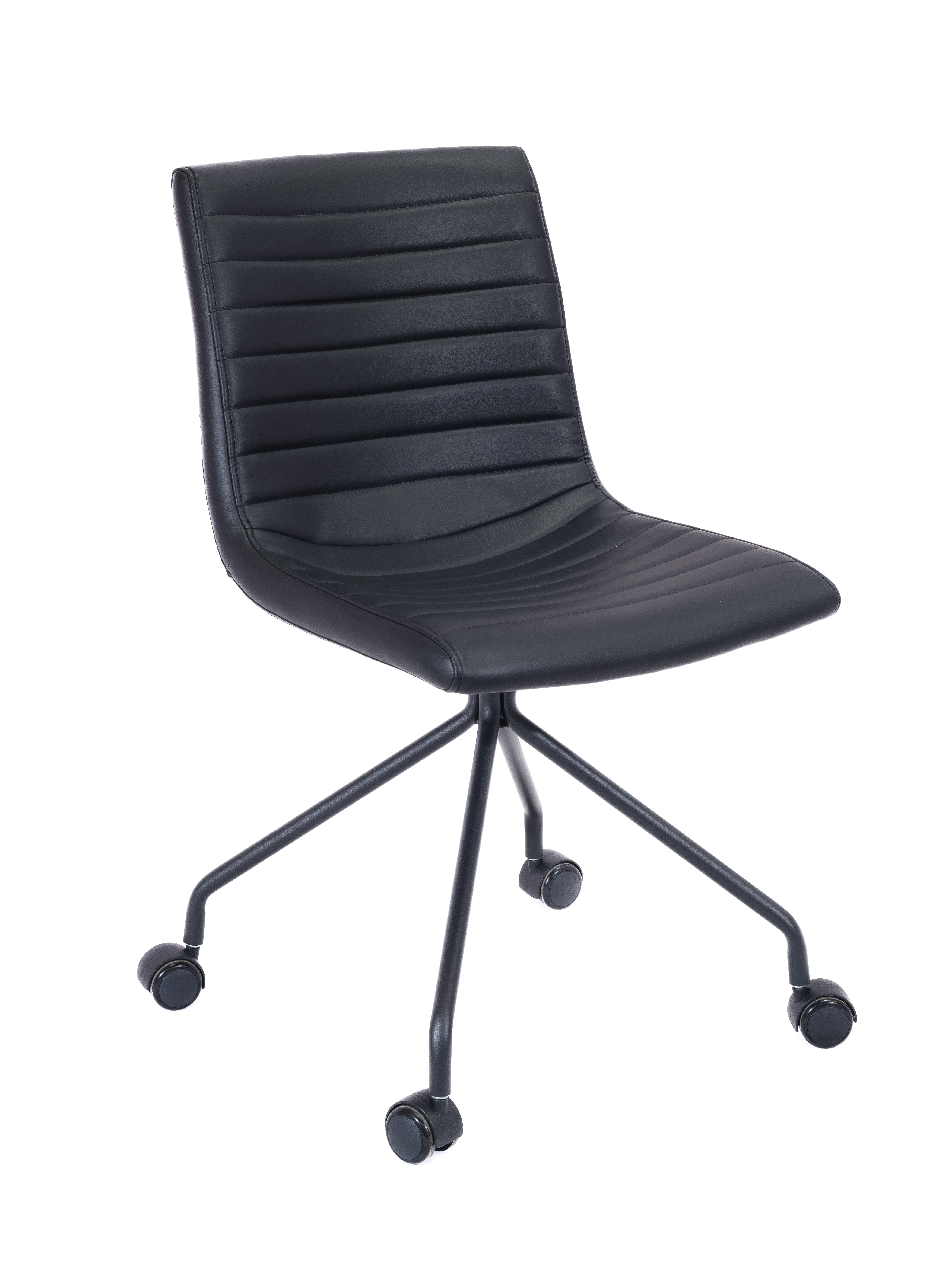 Veer Chair with 4 Star Base | Black PU/Black