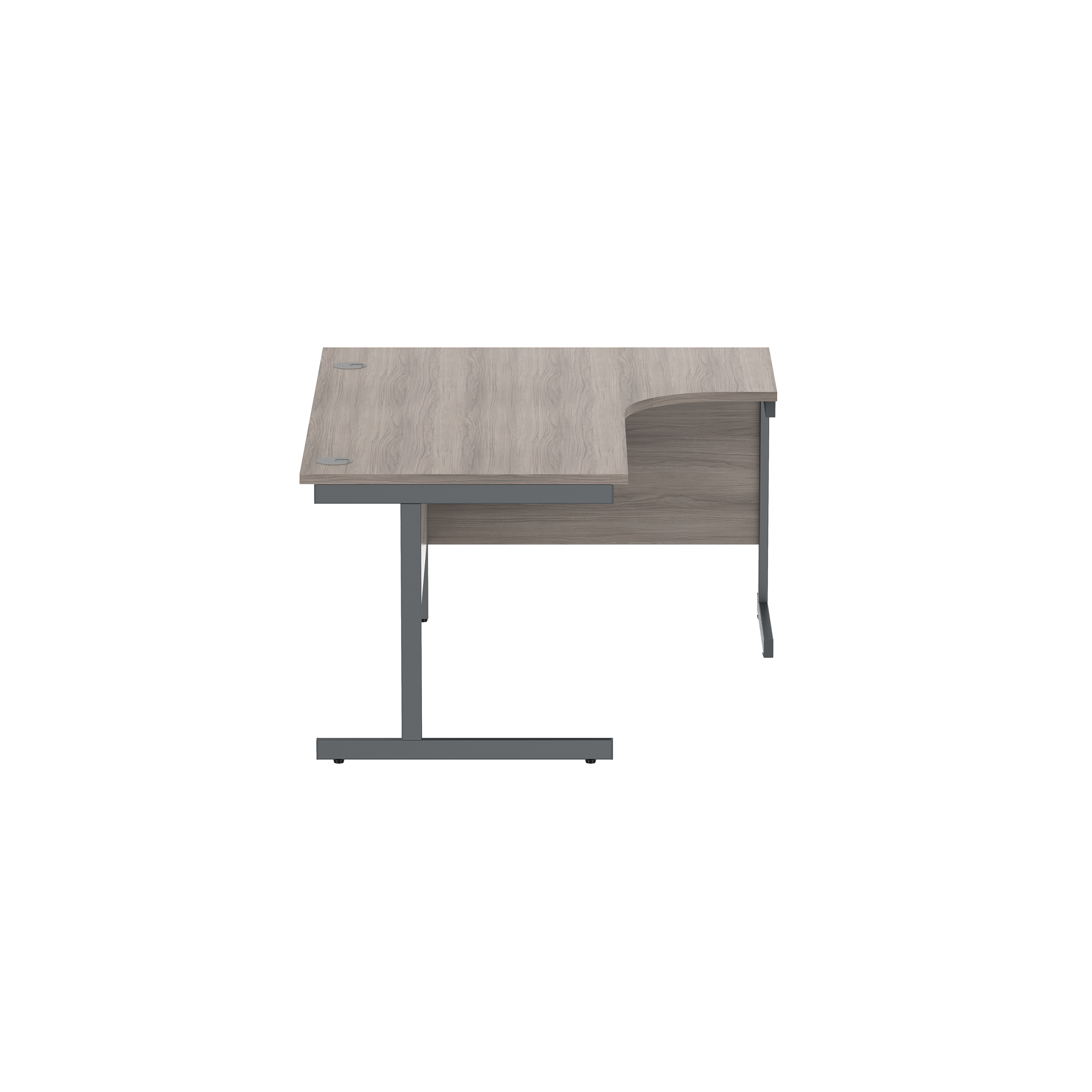 Office Right Hand Corner Desk with Steel Single Upright Cantilever Frame (FSC) | 1600X1200 | Alaskan Grey Oak/Graphite thumbnail 4