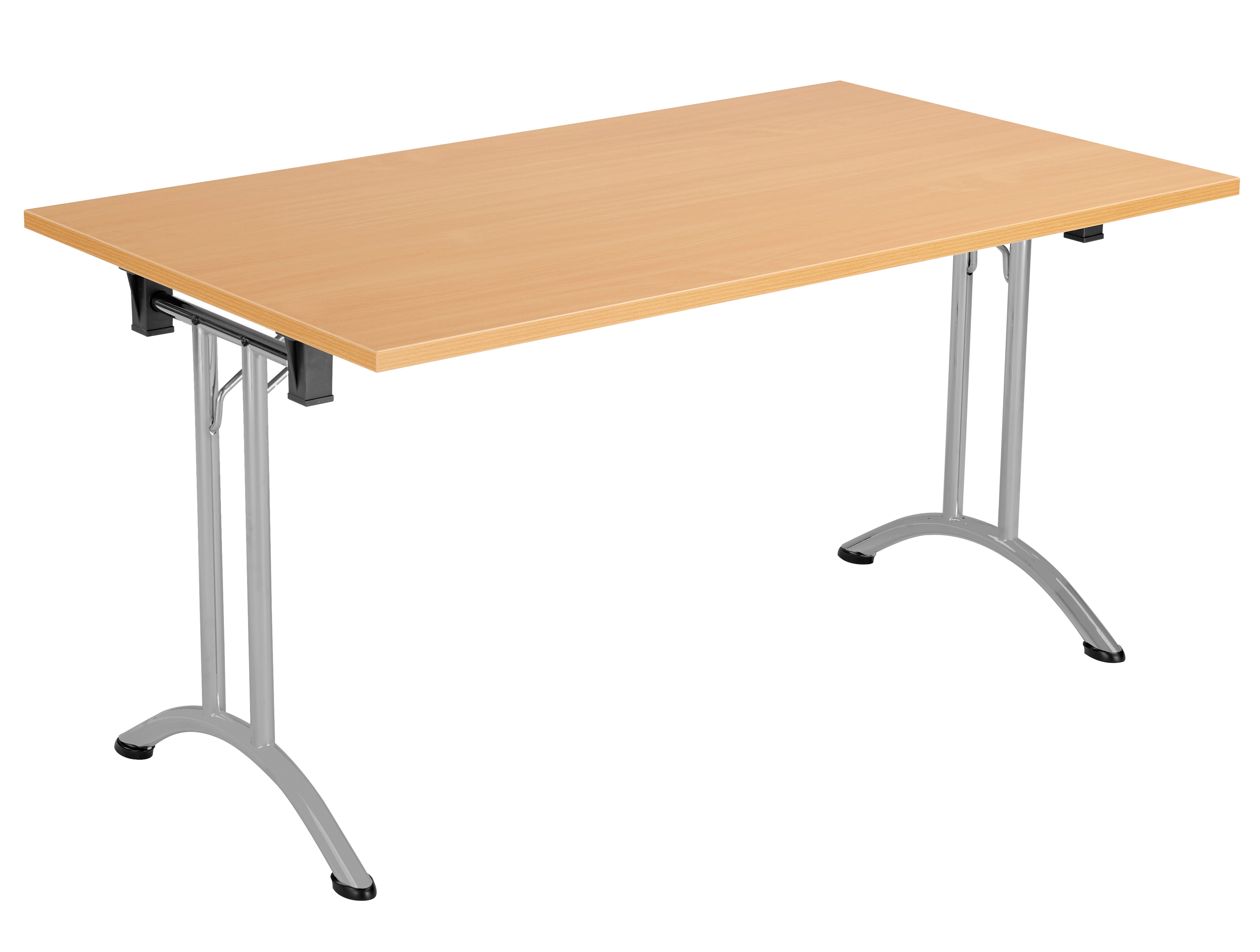 One Union Rectangular Folding Table (FSC) | 1400 X 800 | Beech/Silver