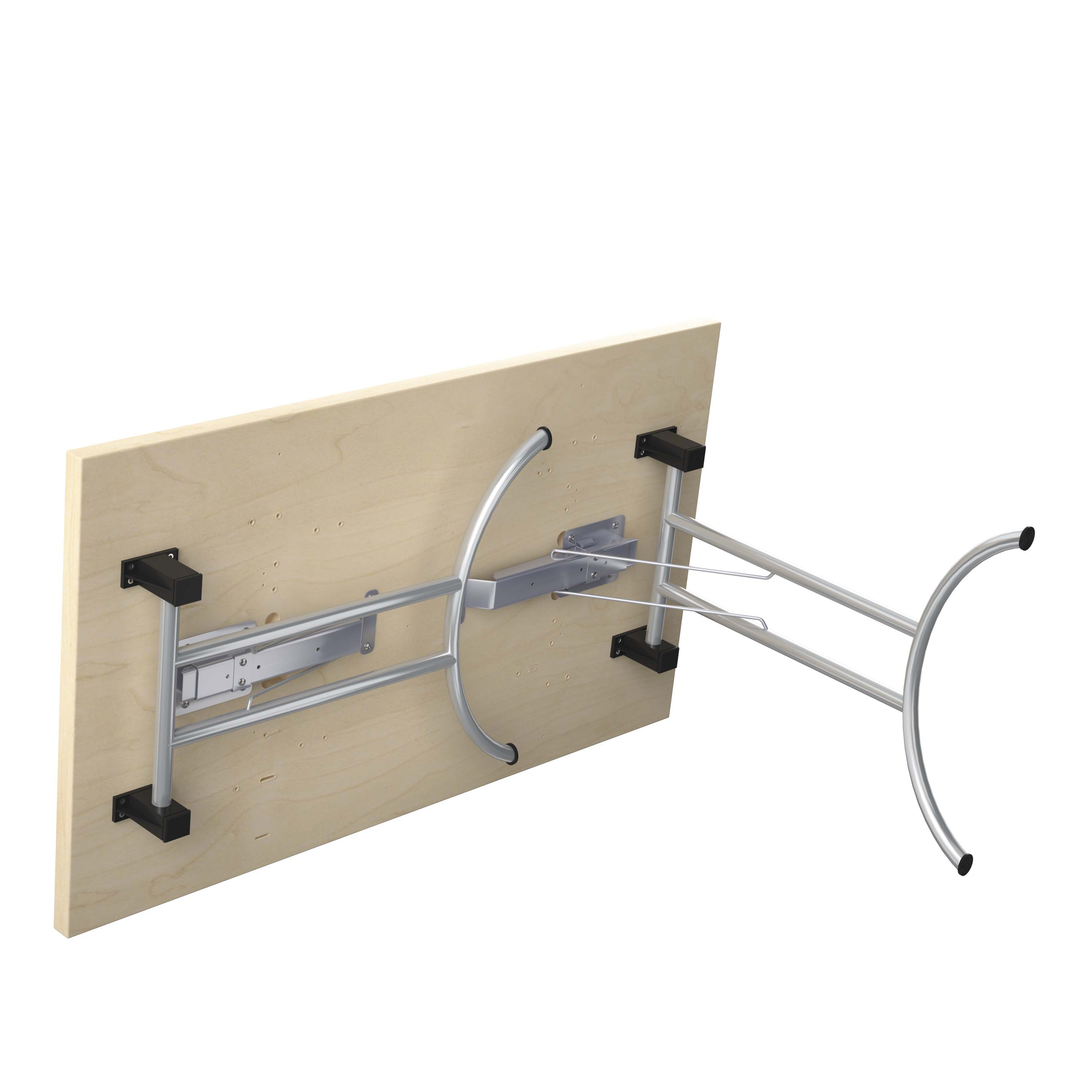 One Union Rectangular Folding Table (FSC) | 1200 X 700 | Maple/Chrome thumbnail 4