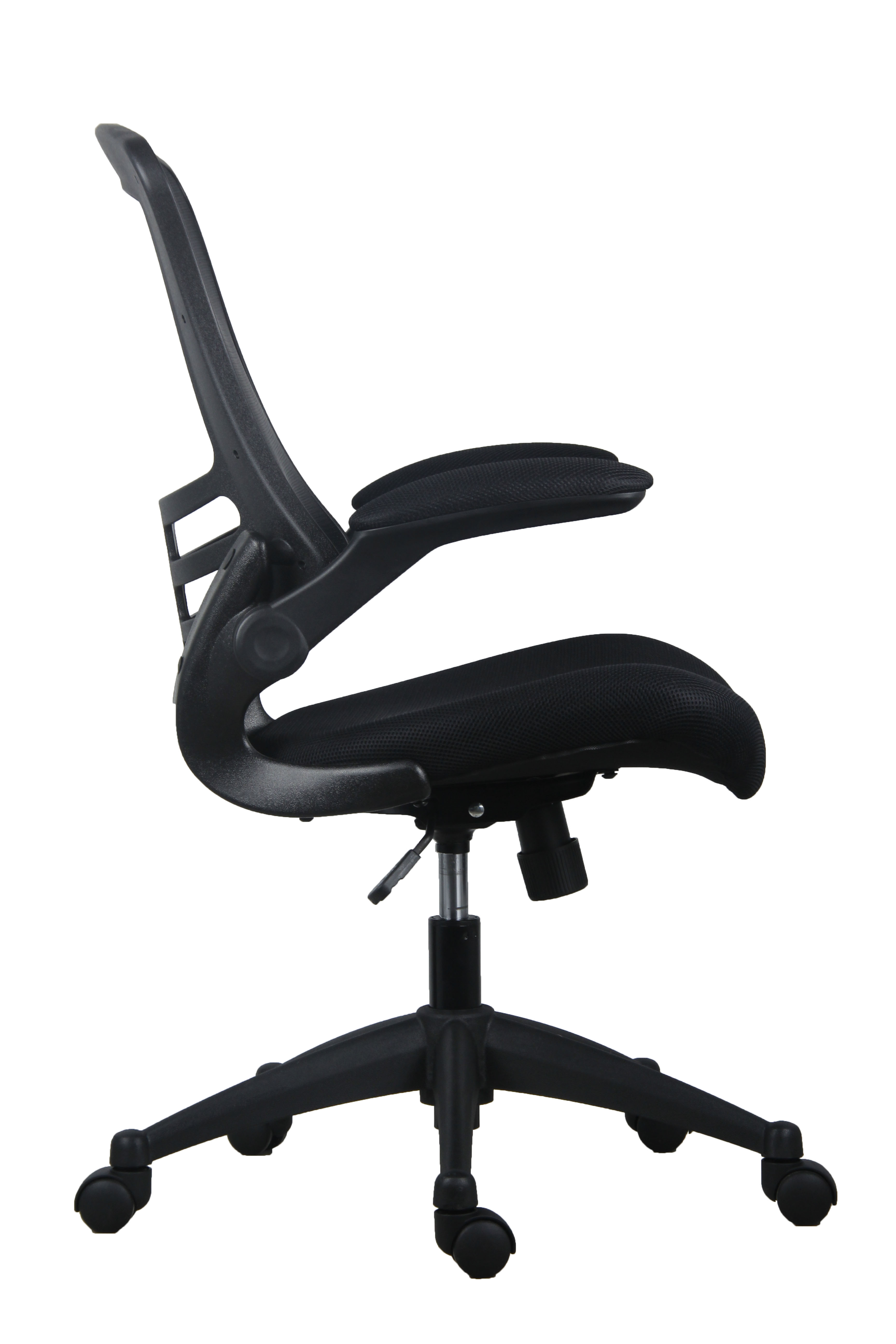 Marlos Mesh Back Office Chair with Folding Arms | Black thumbnail 3