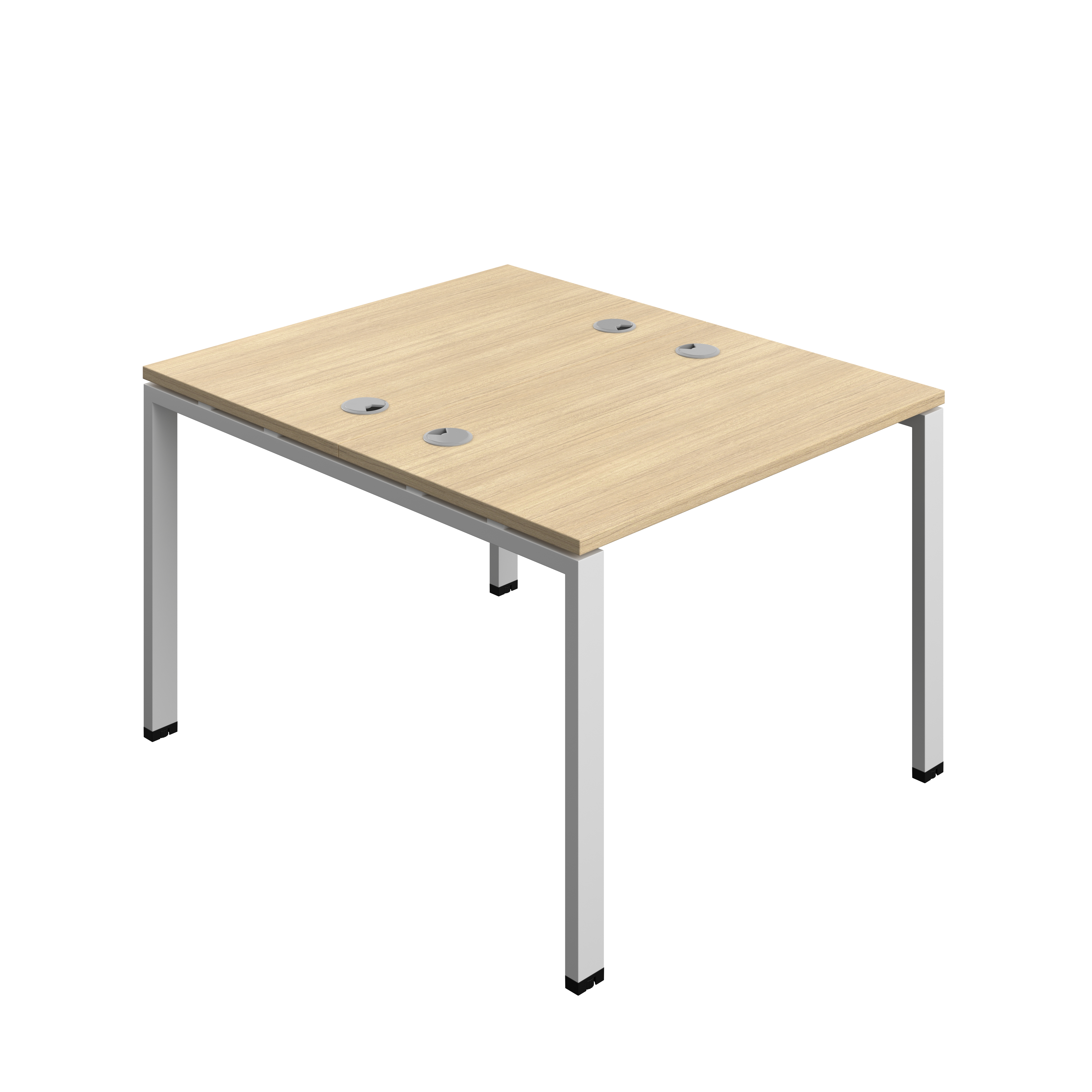 Synergy Bench with Cable Ports: 2 Person (FSC) : Goal Post Leg : 1000 | 700 | Nova Oak/Silver