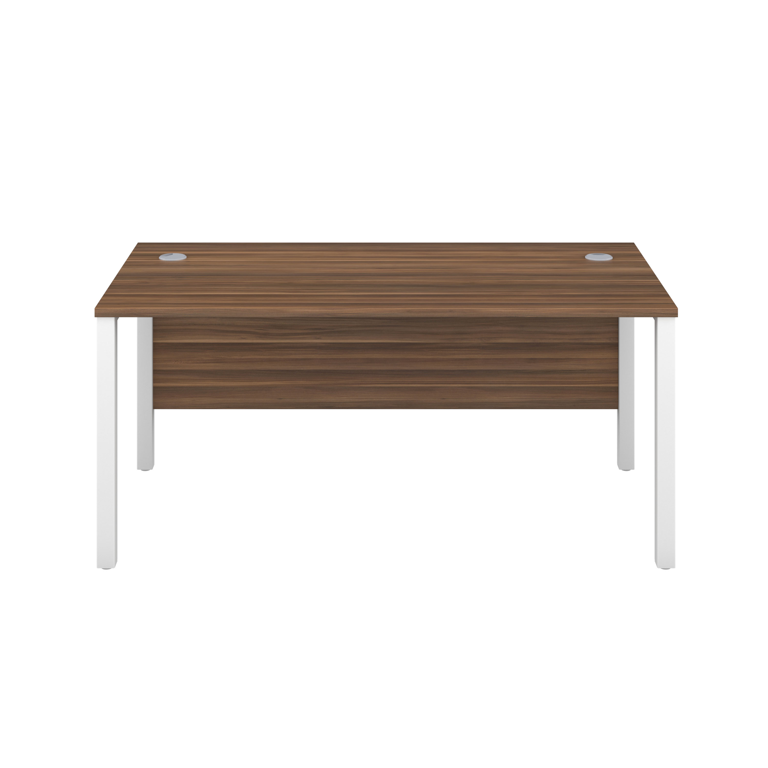 Goal Post Rectangular Desk (FSC) | 1600X600 | Dark Walnut/White thumbnail 2