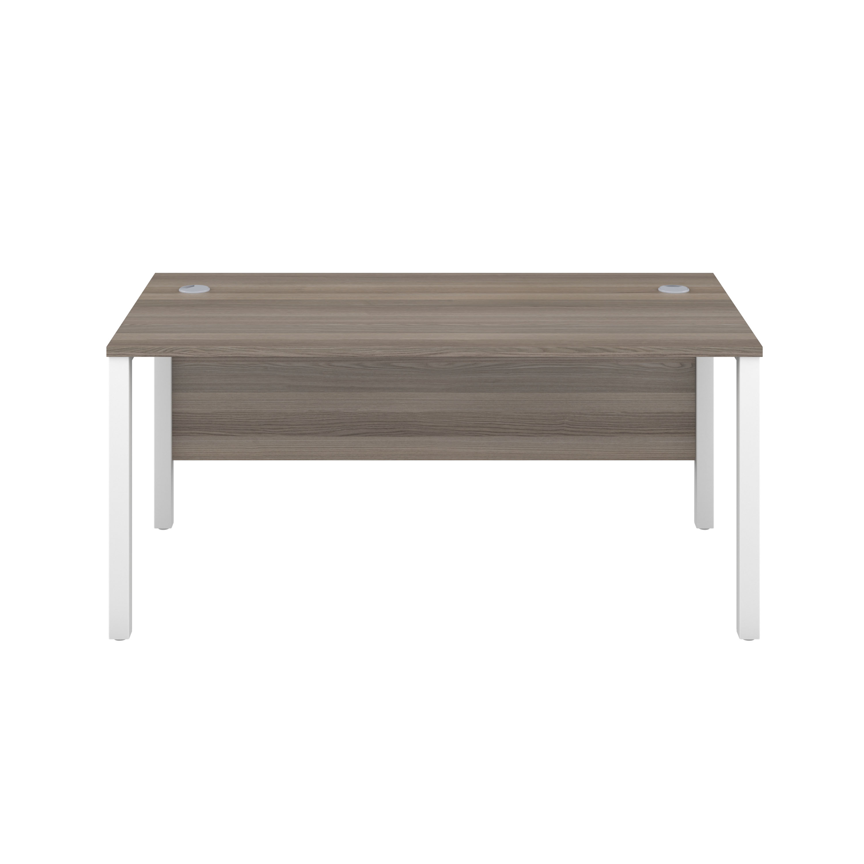 Goal Post Rectangular Desk (FSC) | 1600X600 | Grey Oak/White thumbnail 2