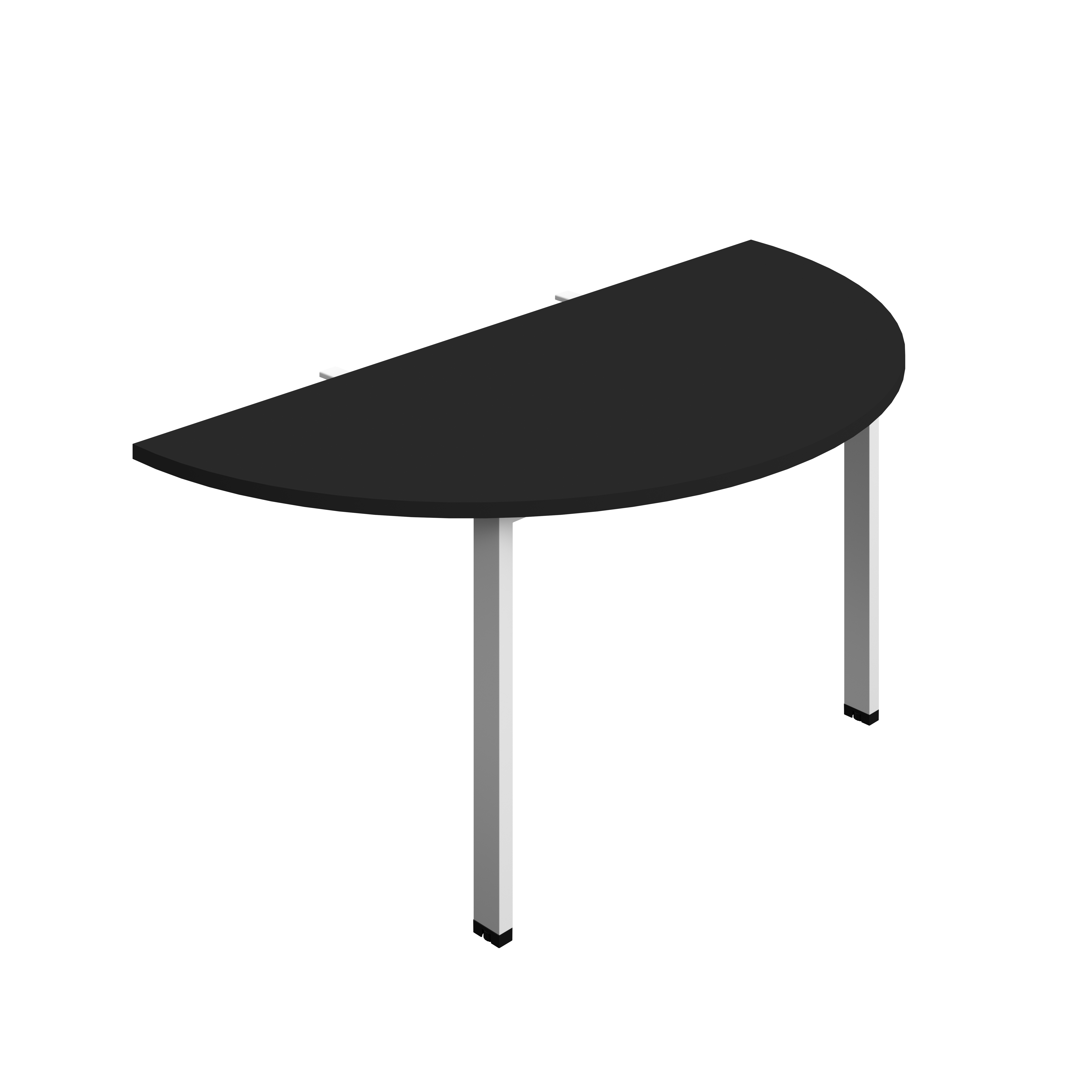 Synergy Screen Depth D-End Single Person Bench : Goal Post Leg : 1400 | 800 | Black/White