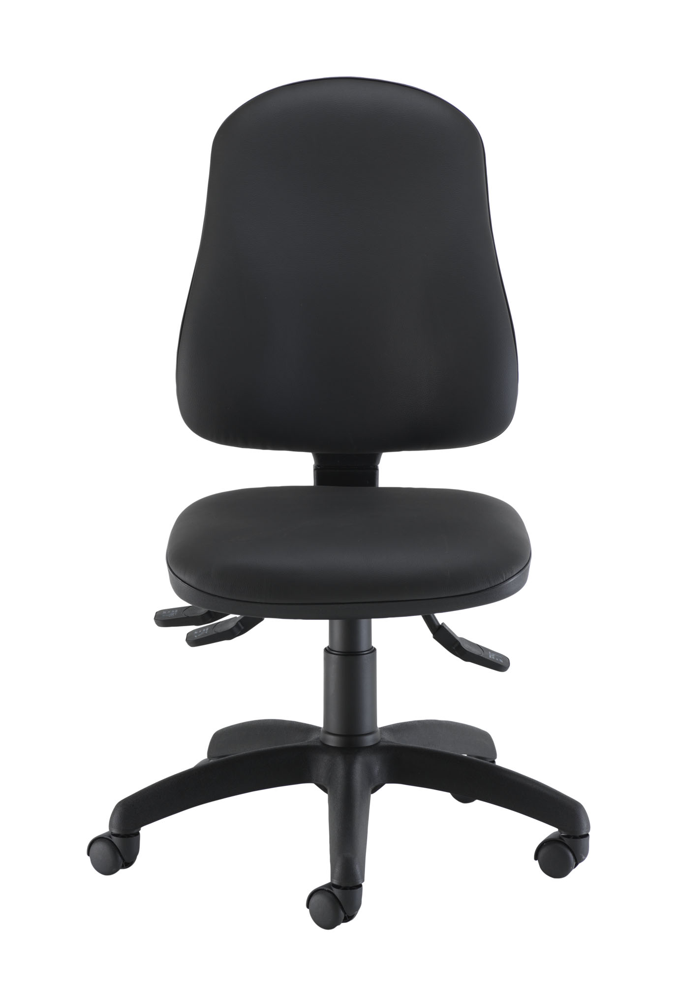 Calypso Ergo 2 Lever Office Chair with Lumbar Pump | No Arms | Black PU thumbnail 2