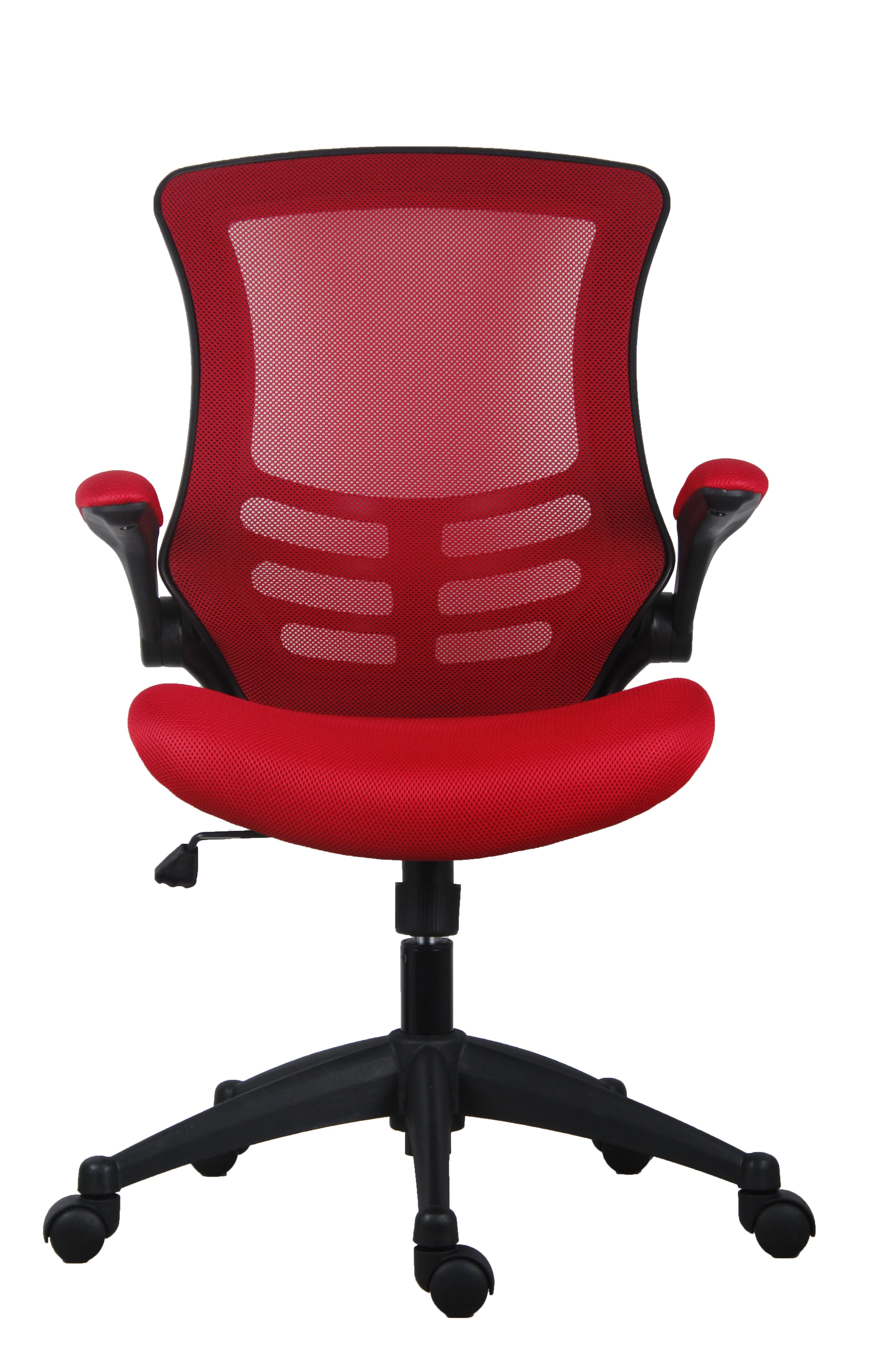 Marlos Mesh Back Office Chair with Folding Arms | Red thumbnail 2