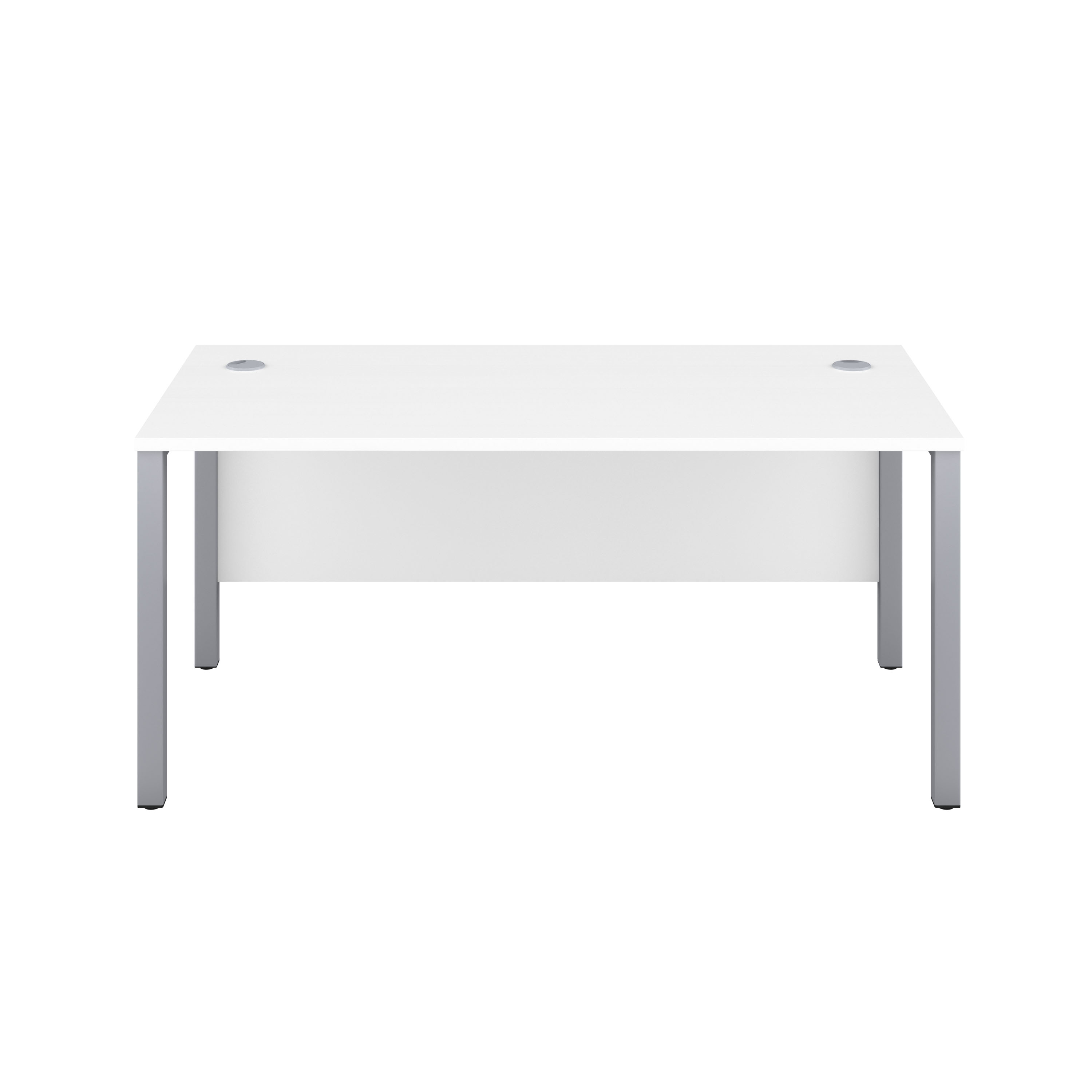 Goal Post Rectangular Desk (FSC) | 1600X600 | White/Silver thumbnail 2