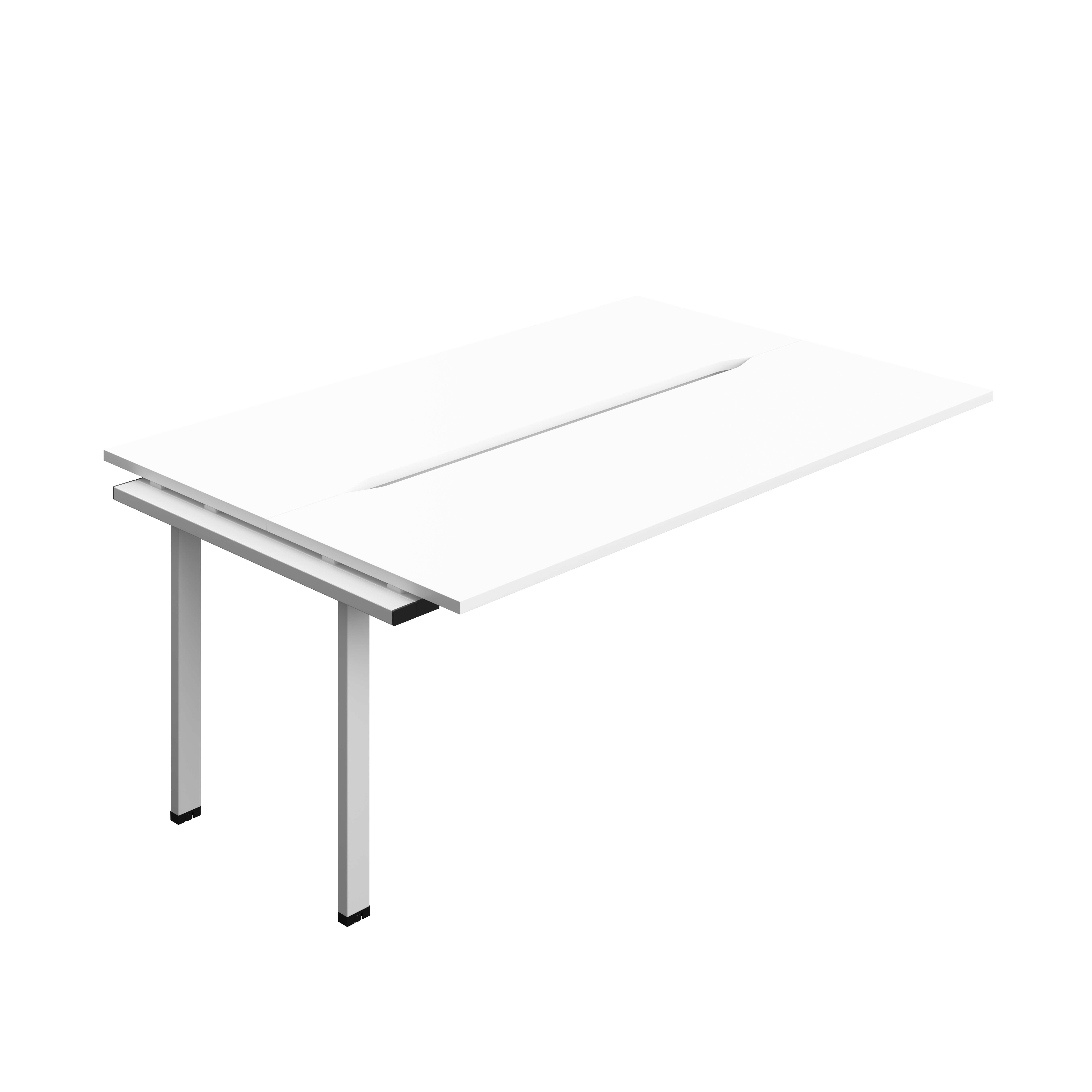 Synergy Bench Extension with Cut Out: 2 Person (FSC) : 1800 | 600 | White/Silver