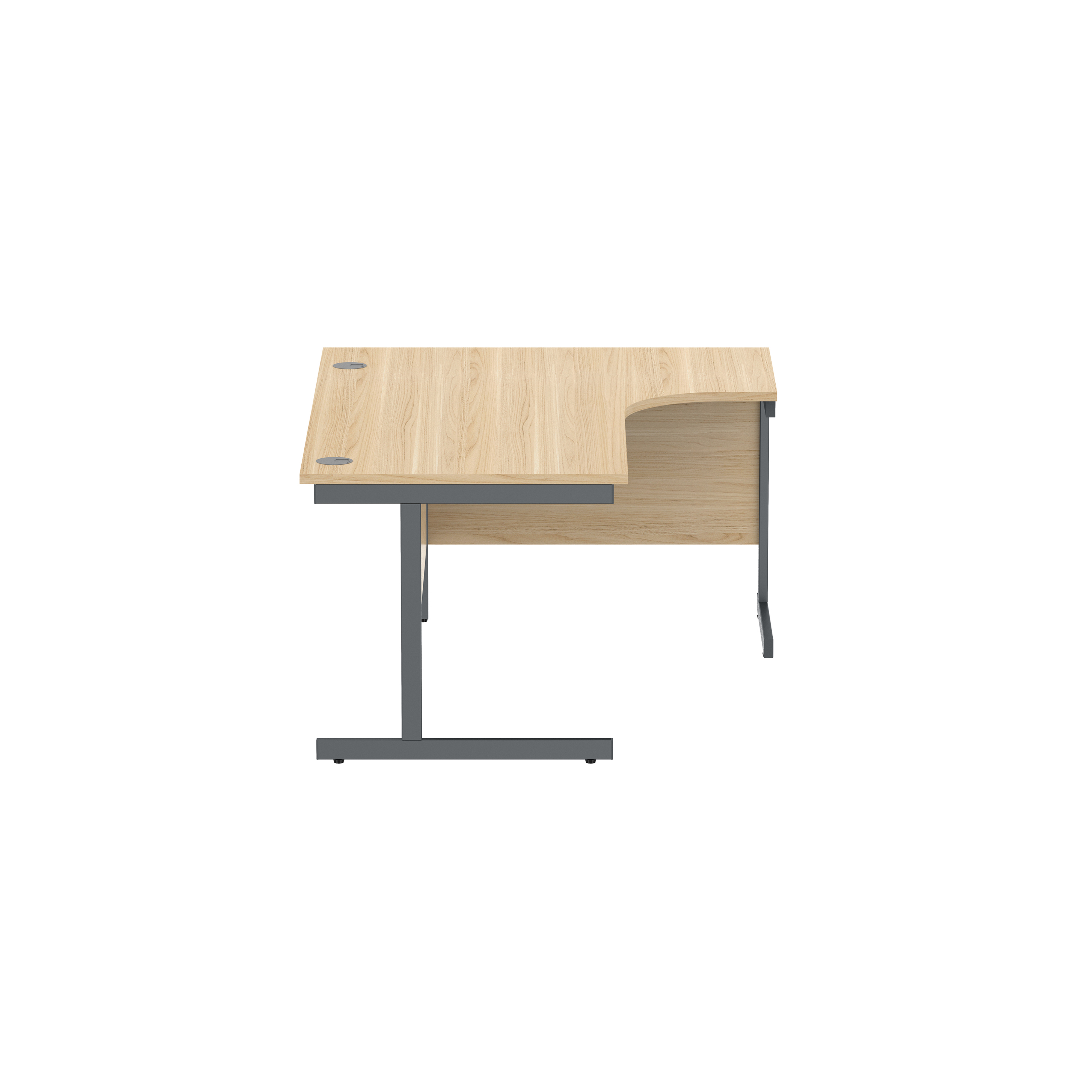 Office Right Hand Corner Desk with Steel Single Upright Cantilever Frame (FSC) | 1600X1200 | Canadian Oak/Graphite thumbnail 4
