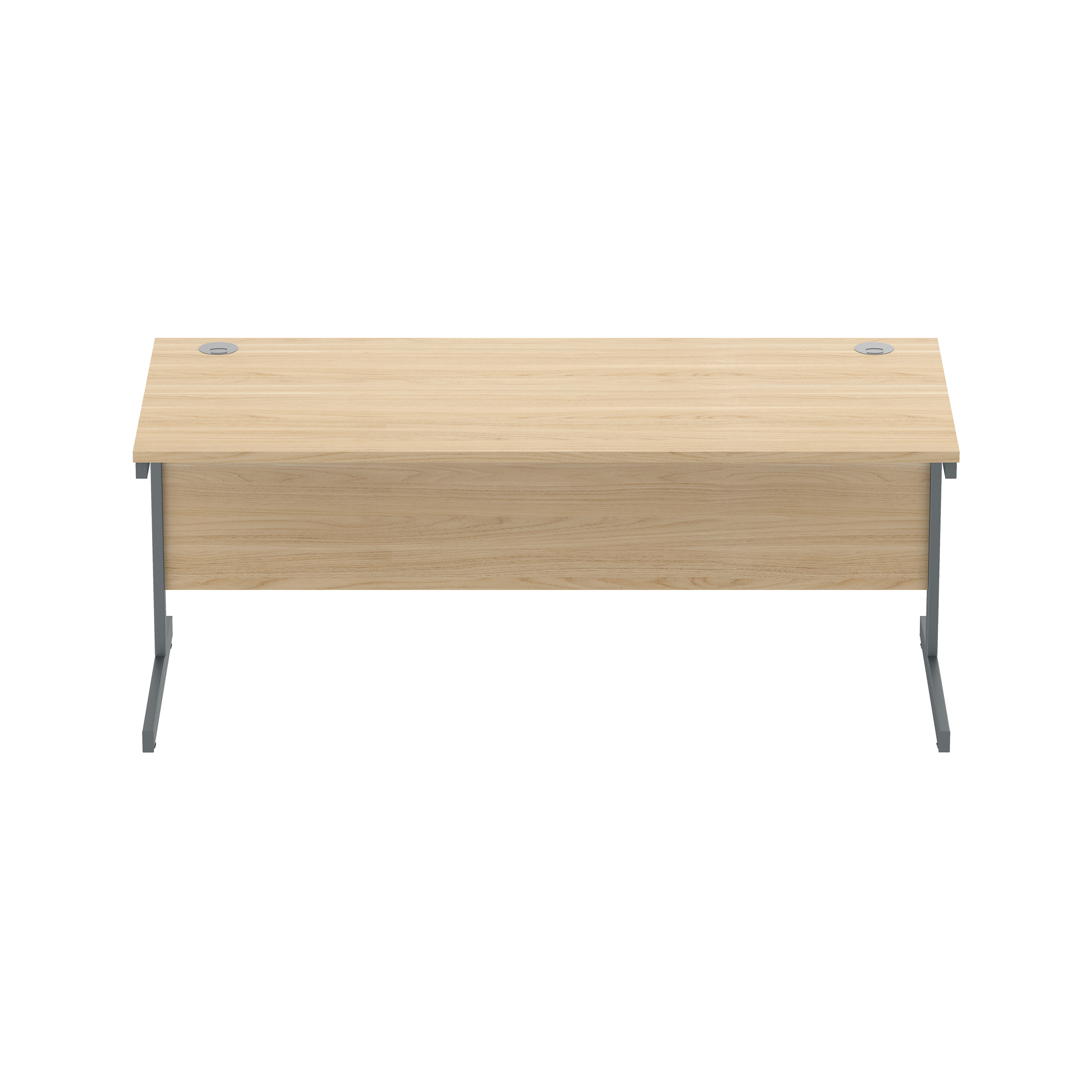Office Rectangular Desk with Steel Single Upright Cantilever Frame (FSC) | 1800X800 | Canadian Oak/Graphite thumbnail 2