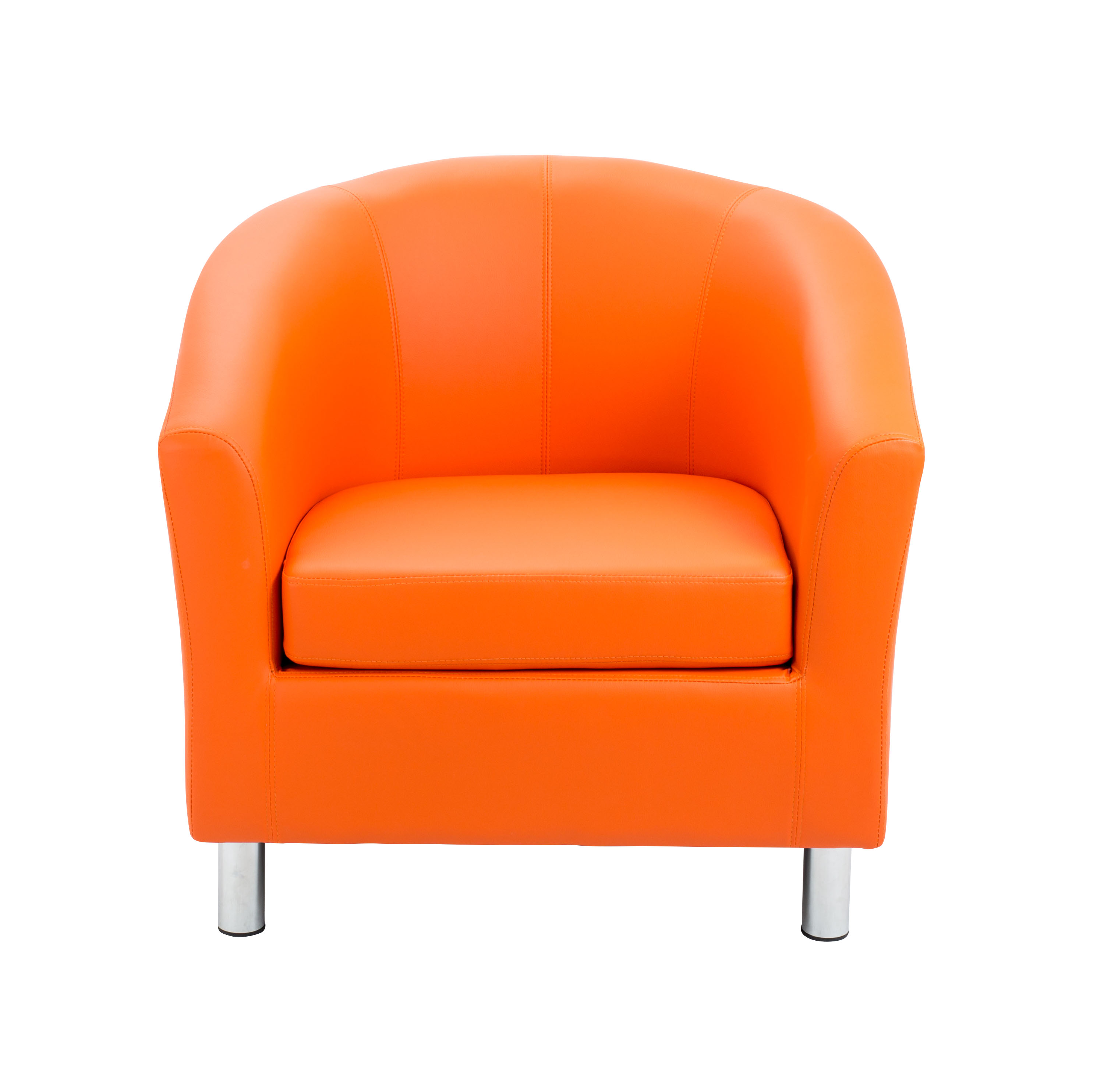 Tub Armchair with Metal Feet | Orange PU thumbnail 2